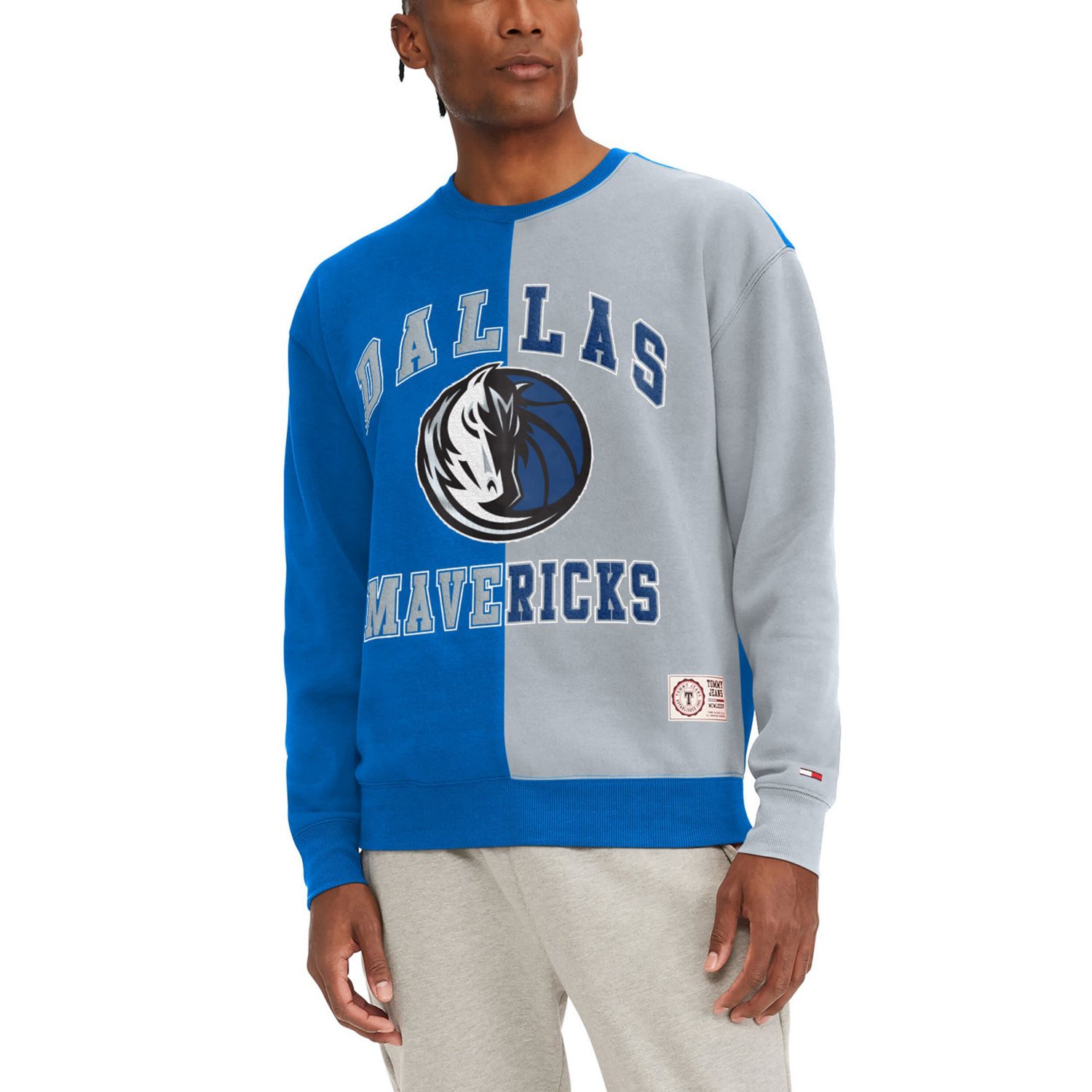 Tommy Jeans /Gray Dallas Mavericks Keith Split Pullover Sweatshirt                                                               - view number 1