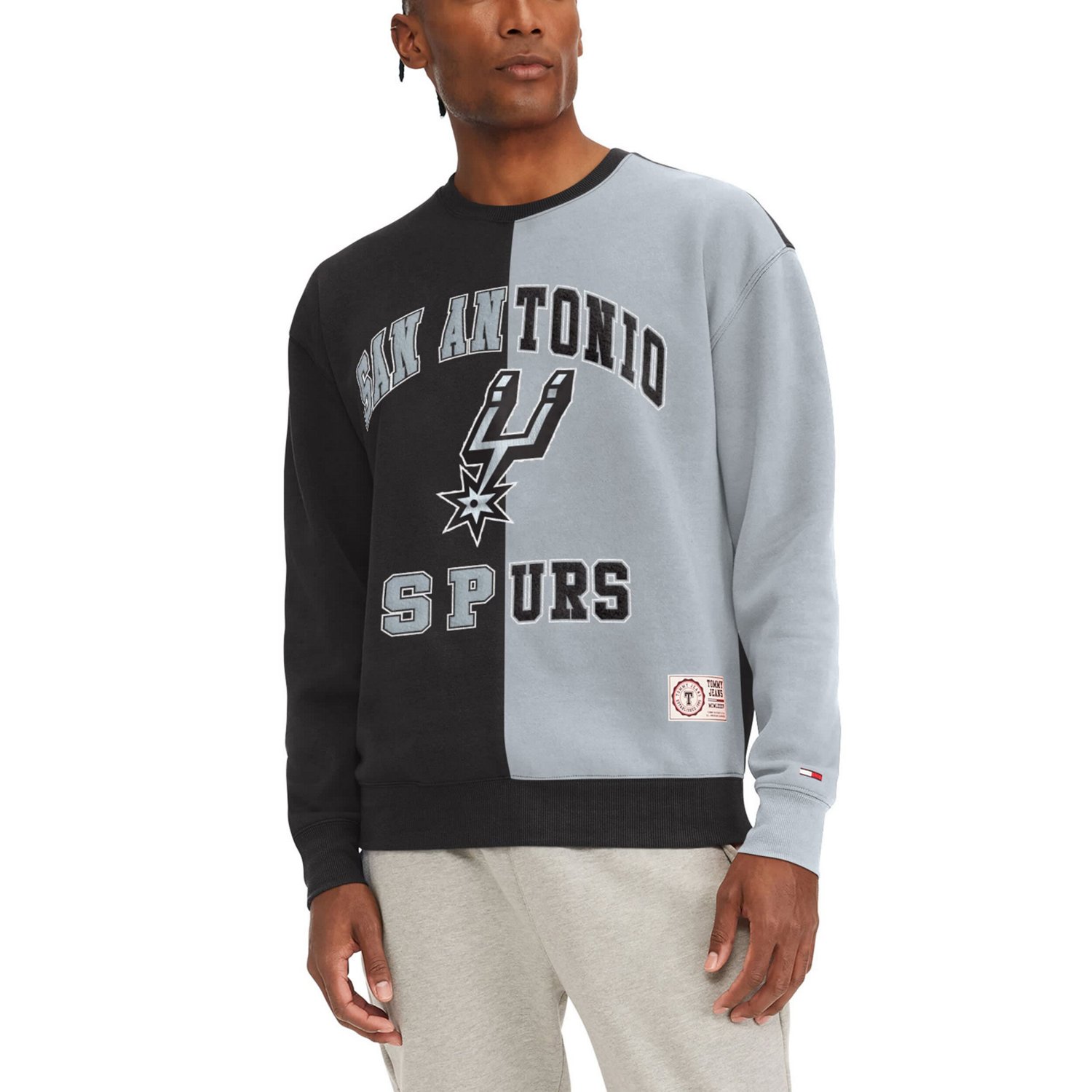 Tommy Jeans /Gray San Antonio Spurs Keith Split Pullover Sweatshirt                                                              - view number 1