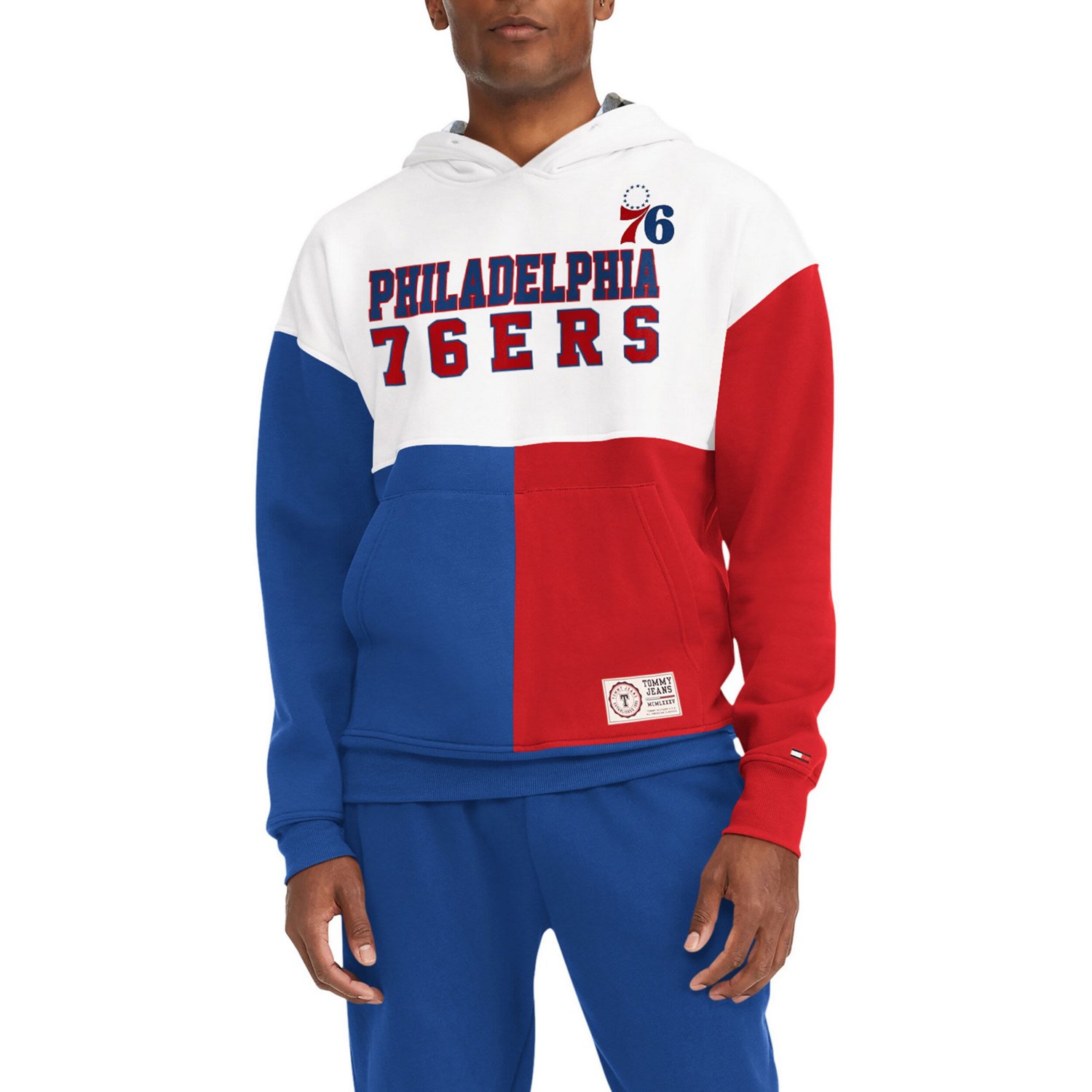 Tommy Jeans /Red Philadelphia 76ers Andrew Split Pullover Hoodie                                                                 - view number 1