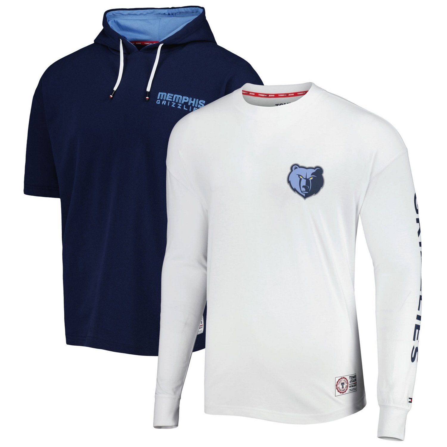 Tommy Jeans /White Memphis Grizzlies Matthew 2-In-1 T-Shirt  Hoodie Combo Set                                                    - view number 1