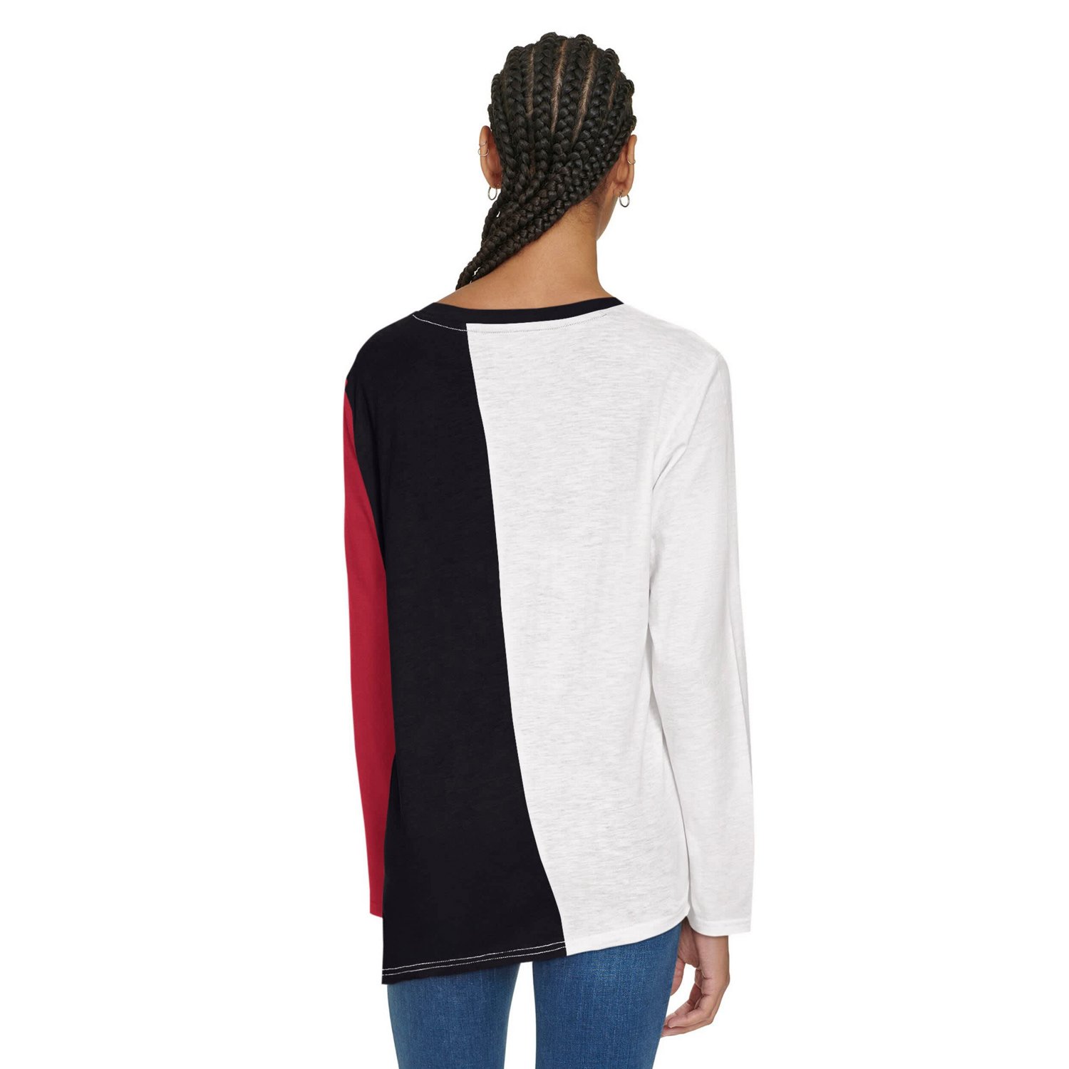 Tommy Jeans Black Miami Heat Amelia Color Blocked Long Sleeve T-Shirt                                                            - view number 2