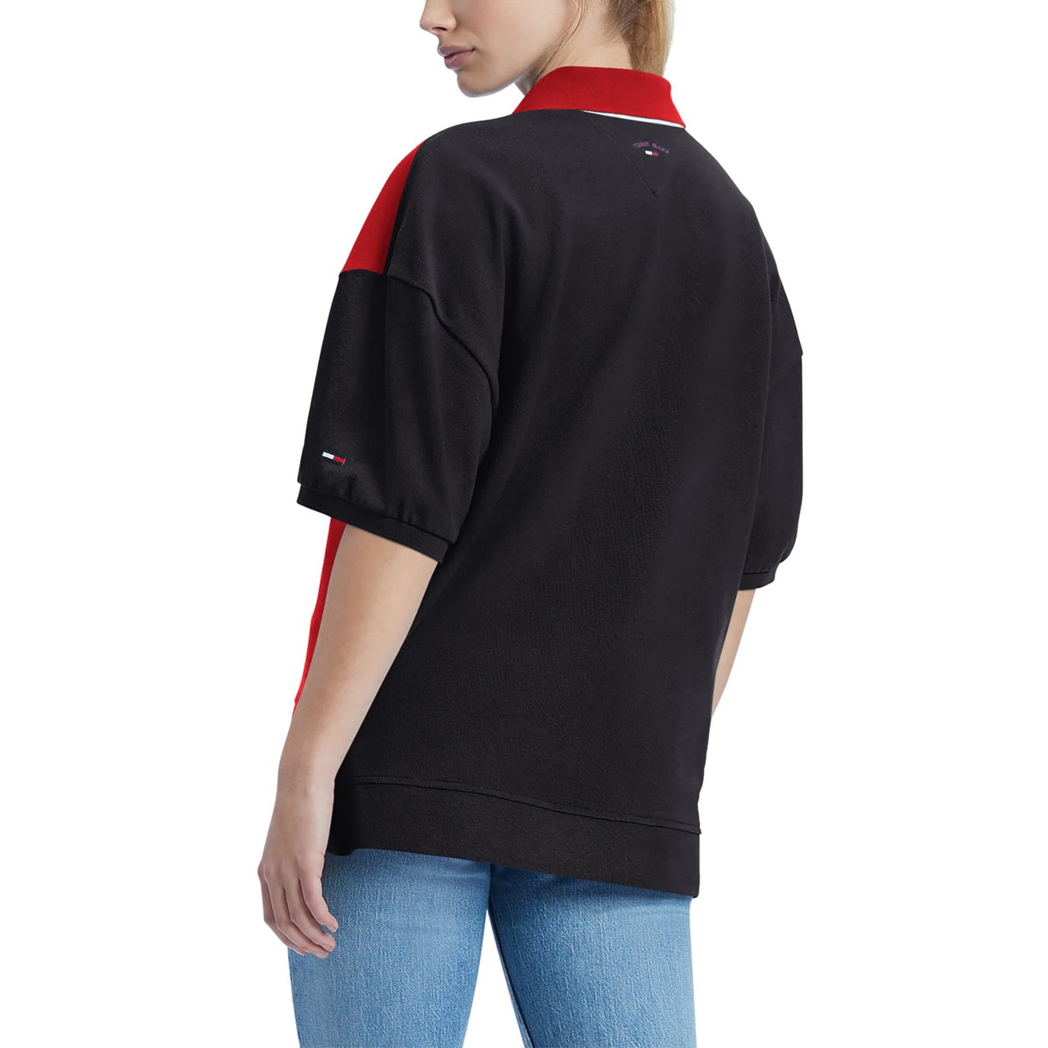 Tommy Jeans Chicago Bulls Taya Puff Sleeve Pique Polo Shirt                                                                      - view number 2