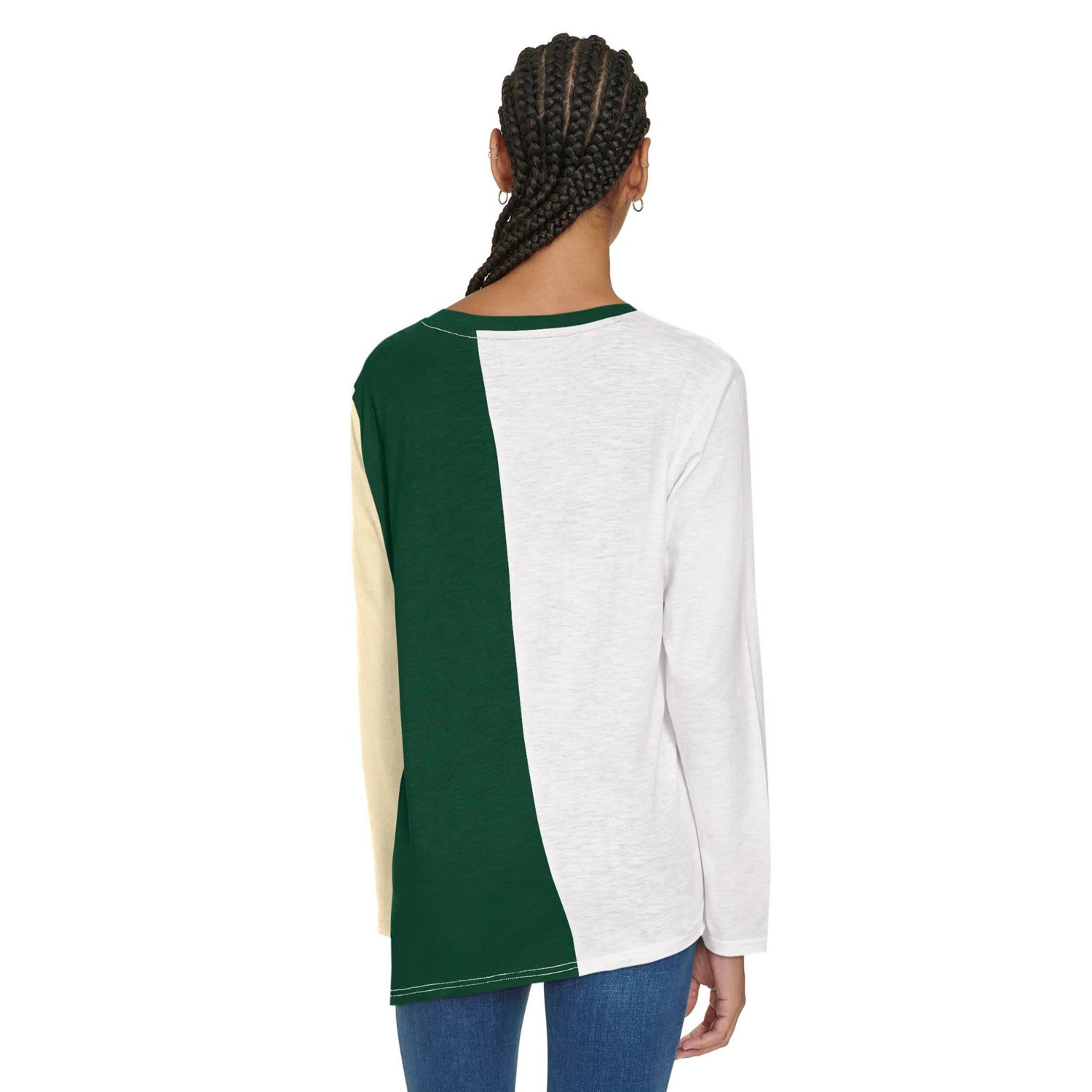 Tommy Jeans Hunter Green Milwaukee Bucks Amelia Color Blocked Long Sleeve T-Shirt - view number 2
