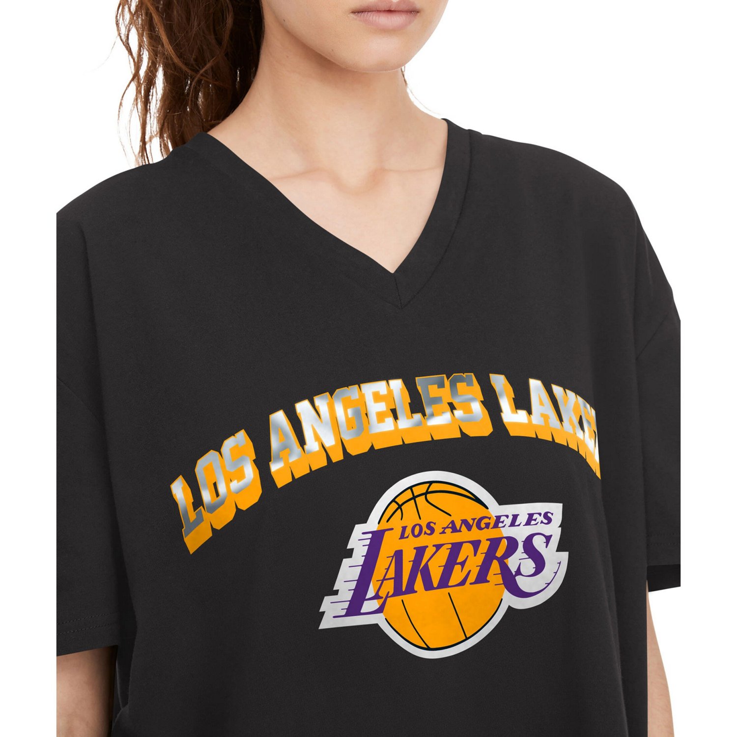 Tommy Jeans Los Angeles Lakers Ashley V-Neck T-Shirt                                                                             - view number 3