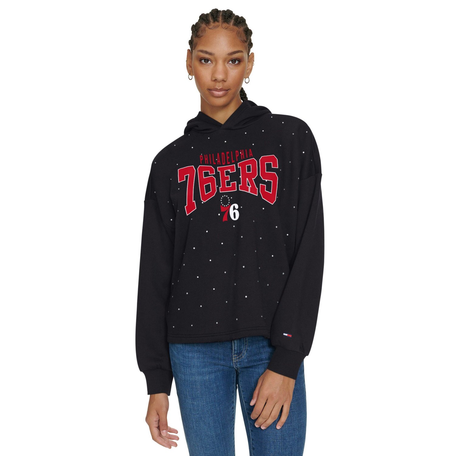Tommy Jeans Philadelphia 76ers Stella Cropped Pullover Hoodie