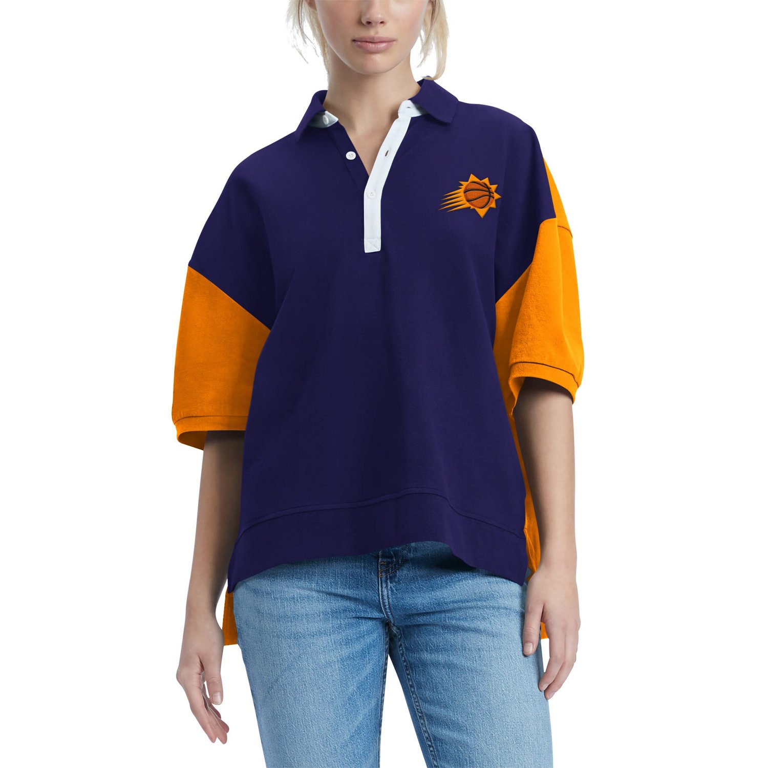 Tommy Jeans Phoenix Suns Taya Puff Sleeve Pique Polo Shirt