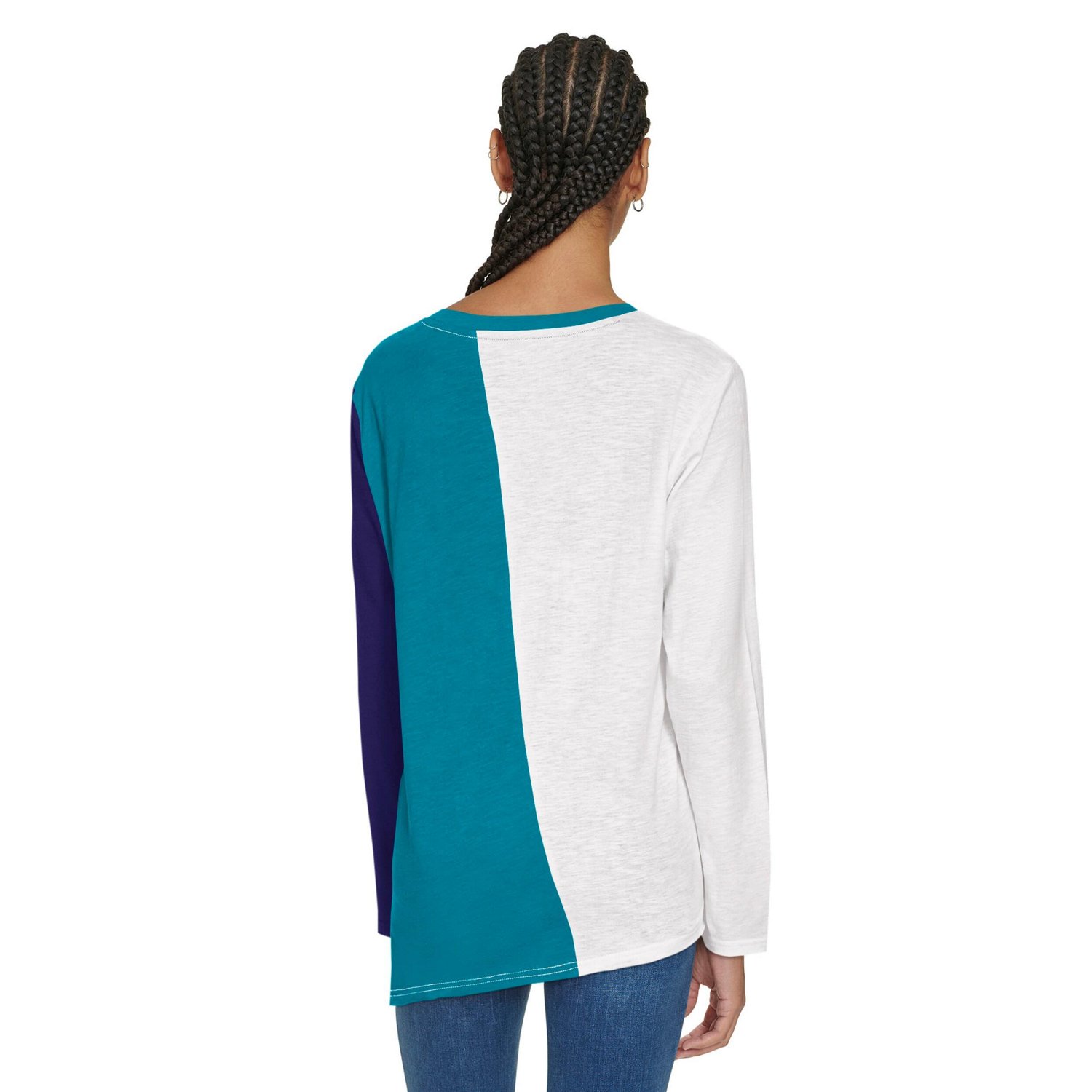 Tommy Jeans Teal Charlotte Hornets Amelia Color Blocked Long Sleeve T-Shirt - view number 2