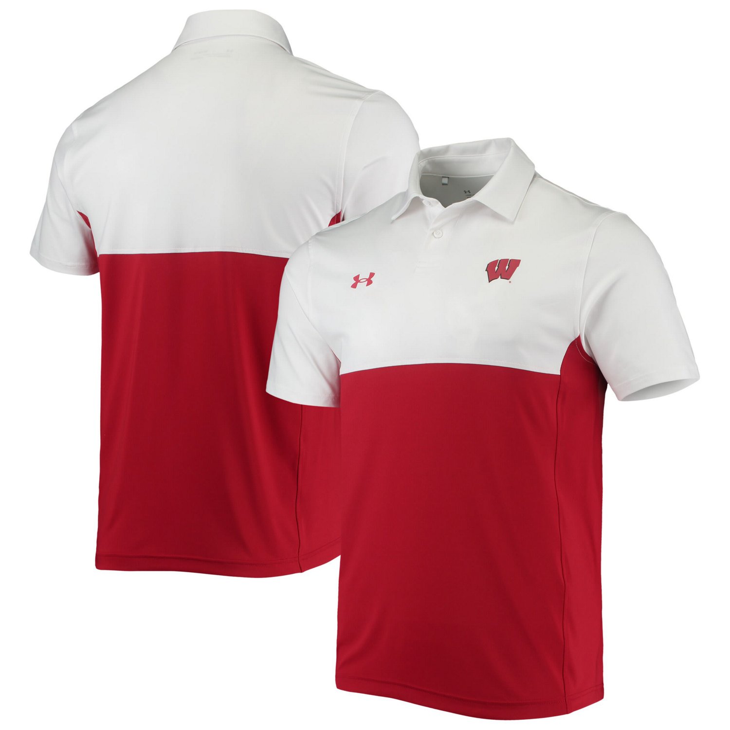 Under Armour /Red Wisconsin Badgers 2022 Blocked Coaches Performance Polo