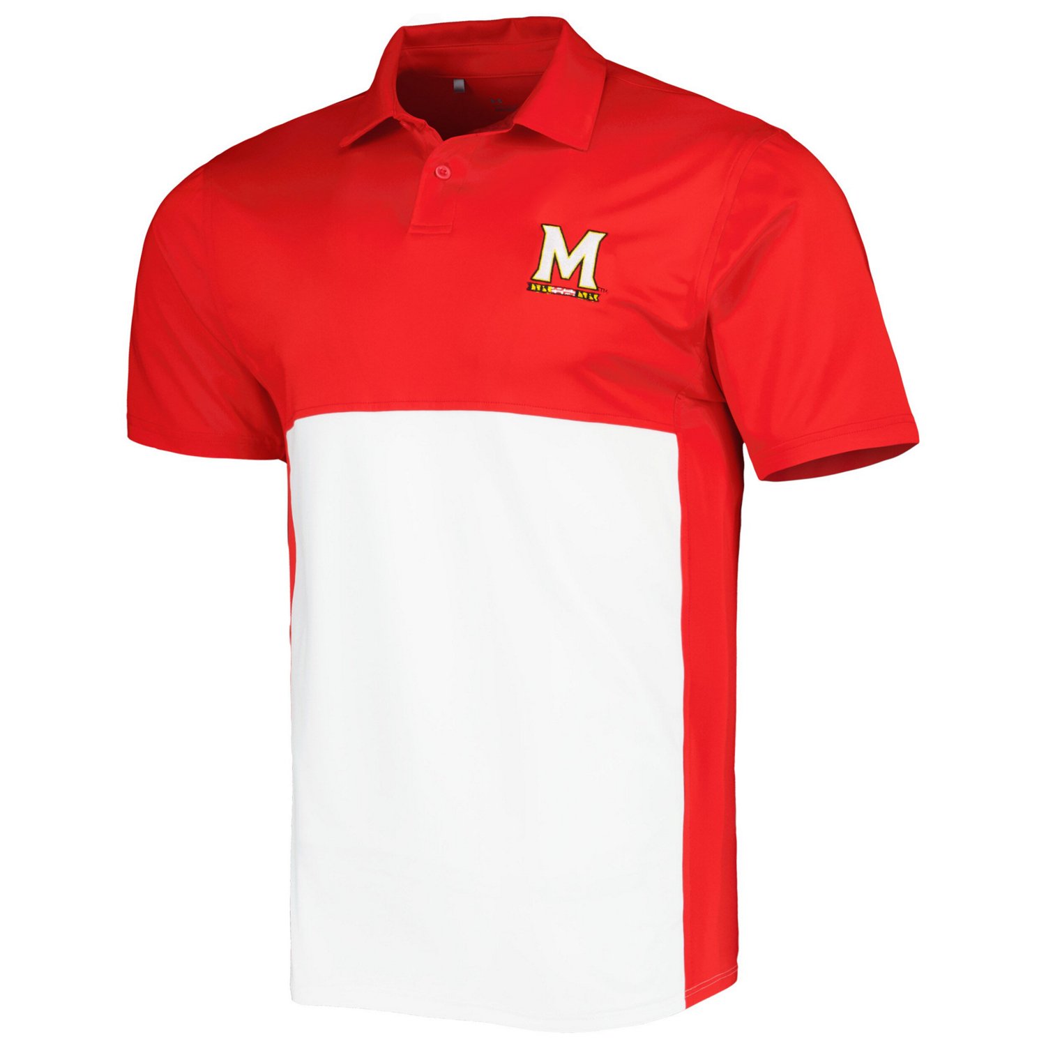 Under Armour /White Maryland Terrapins Green Blocked Polo Performance Polo - view number 2