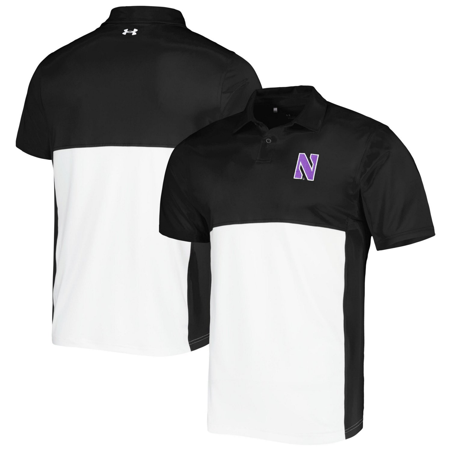 Under Armour /White Northwestern Wildcats Green Blocked Polo Performance Polo                                                    - view number 1