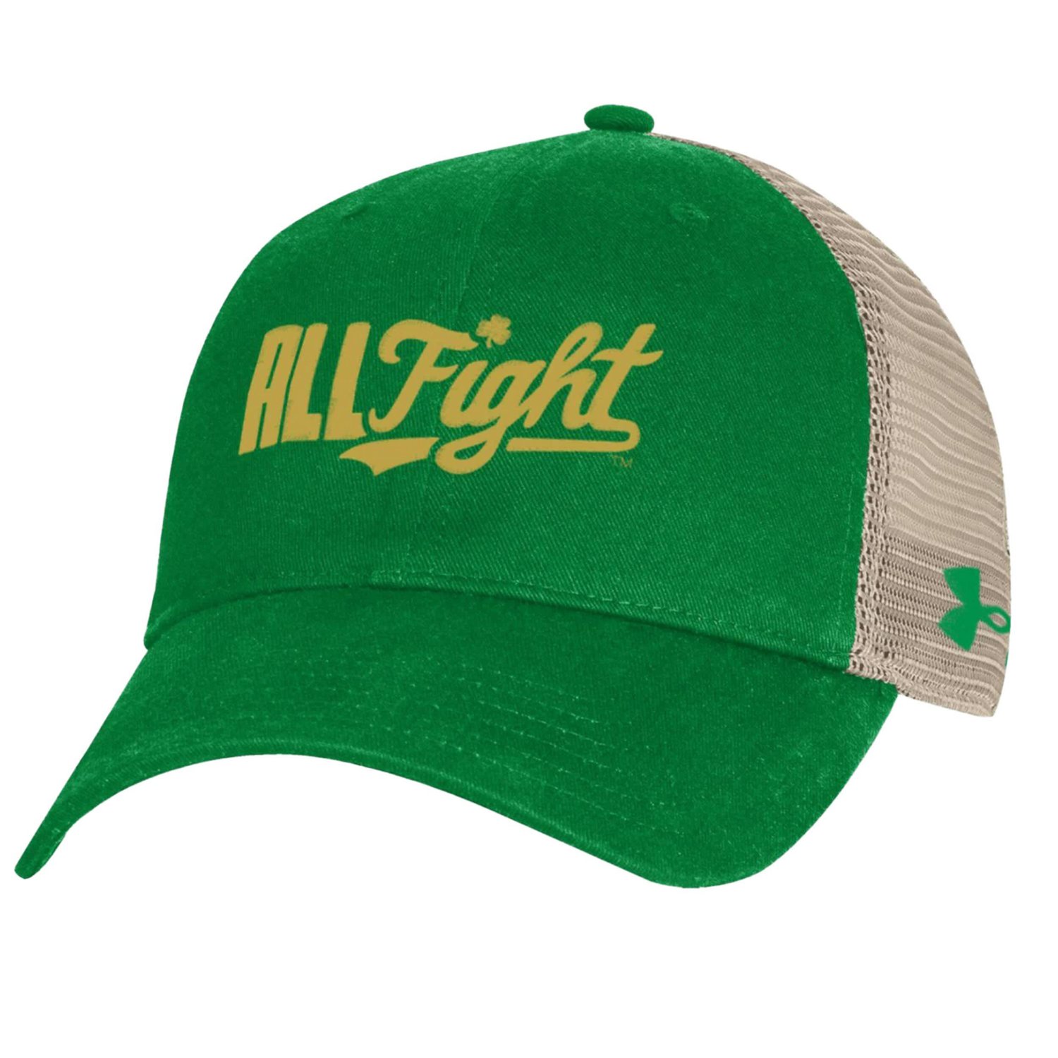 Under Armour Kelly Notre Dame Fighting Irish Performance Cotton Trucker Adjustable Hat