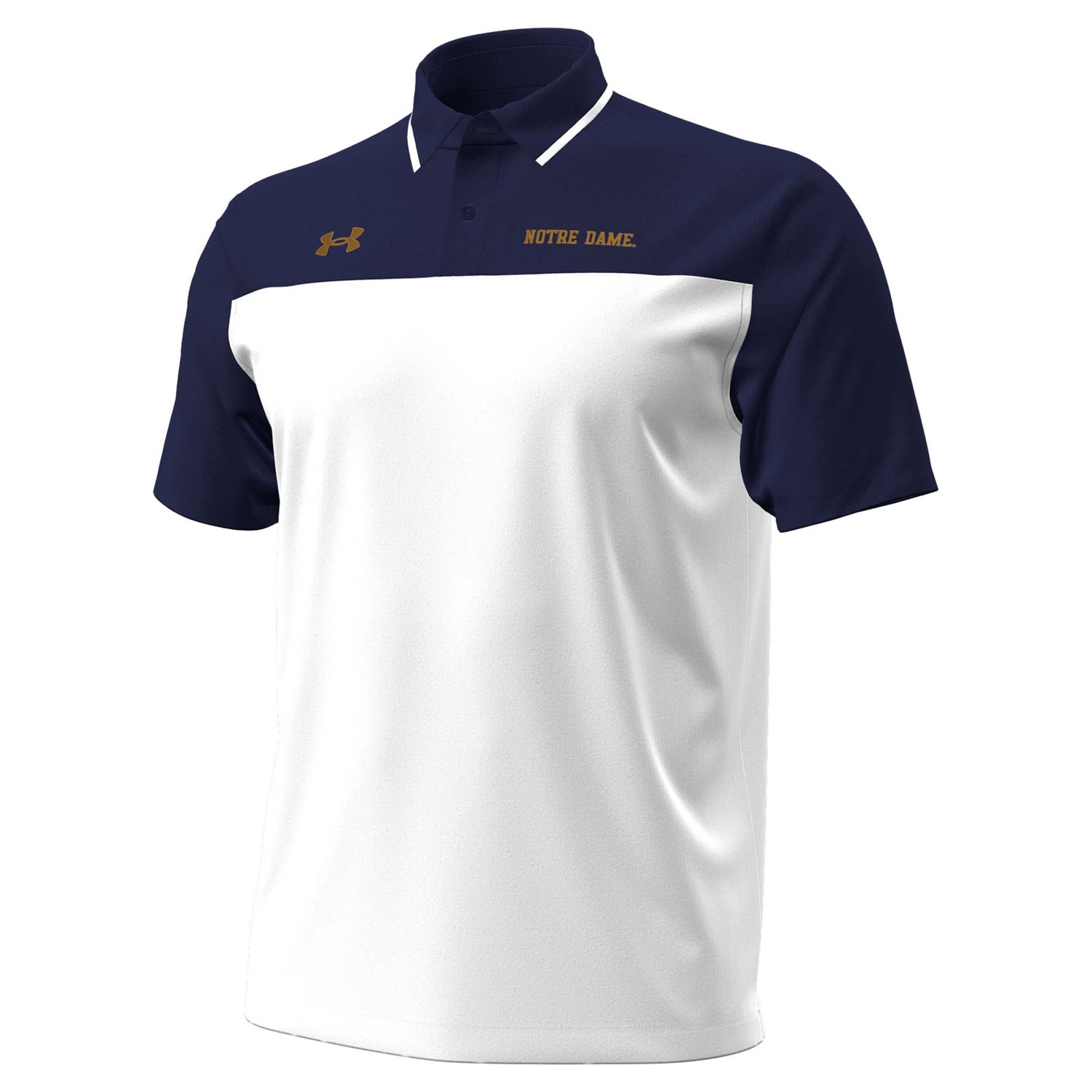 Under Armour Navy Notre Dame Fighting Irish Green Blocked Polo - view number 2