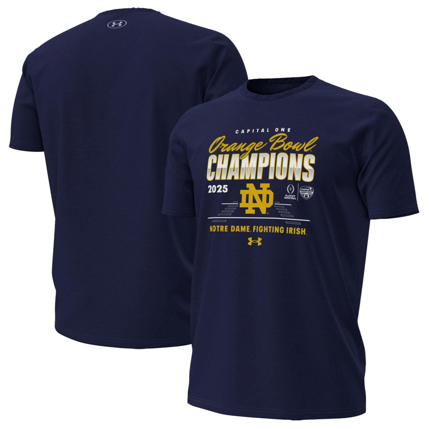 Under Armour Notre Dame Fighting Irish College Football Playoff 2025 Orange Bowl Champions T-Shirt - view number 1