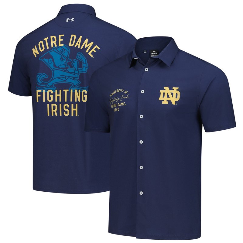 Under Armour Notre Dame Fighting Irish Gameday Armourfuse Camp Button-Up Shirt-image