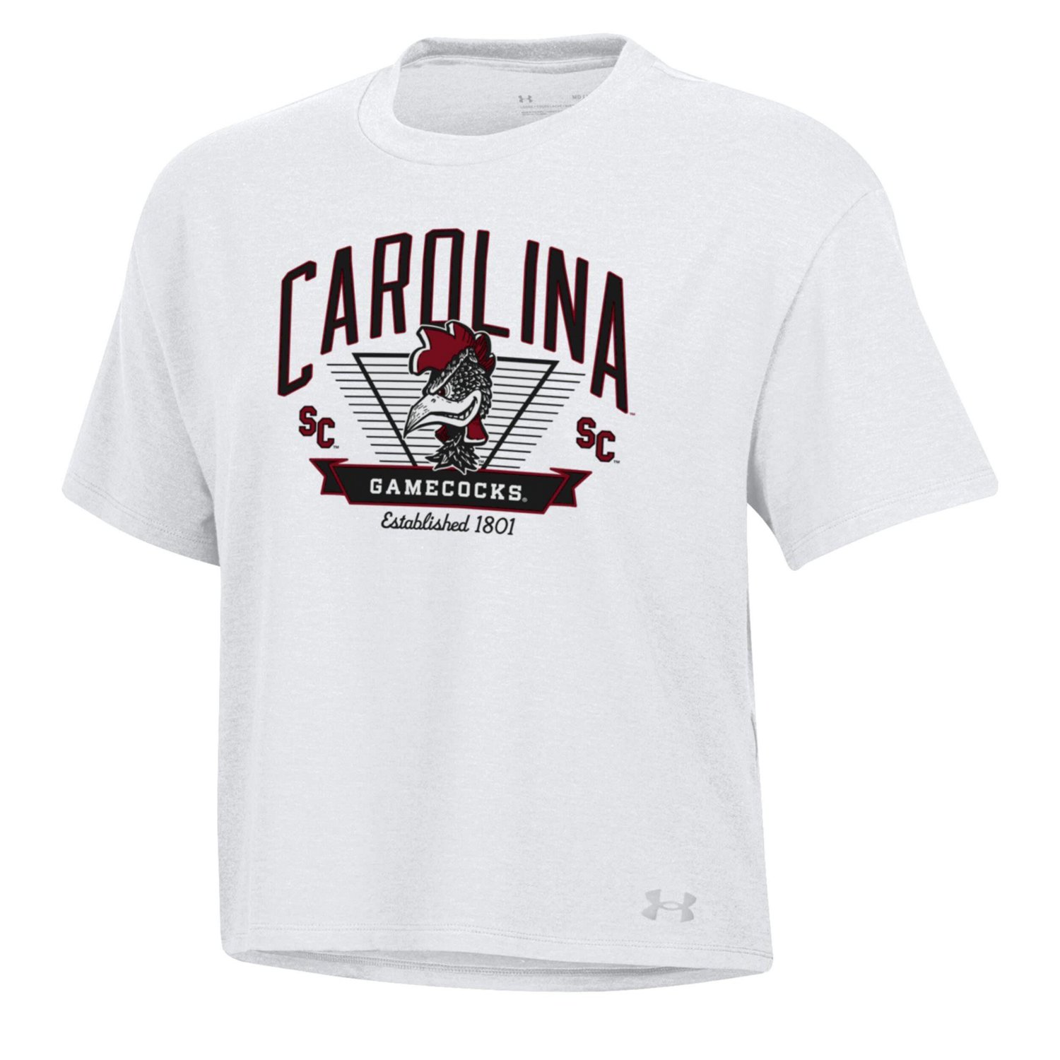 Under Armour South Carolina Gamecocks Essentials Icon Ultra-Soft Tri-Blend Boxy Cropped T-Shirt - view number 2