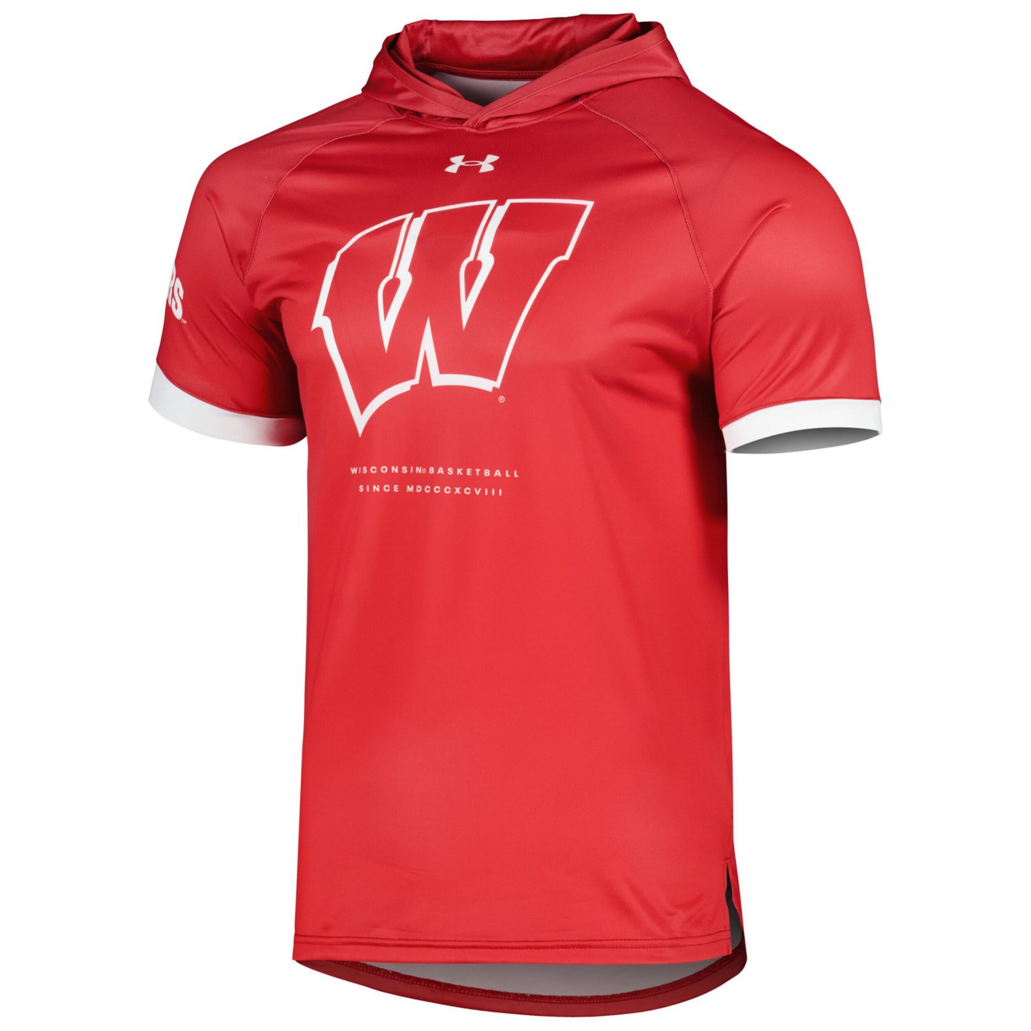 Under Armour Wisconsin Badgers On-Court Raglan Hoodie T-Shirt                                                                    - view number 2