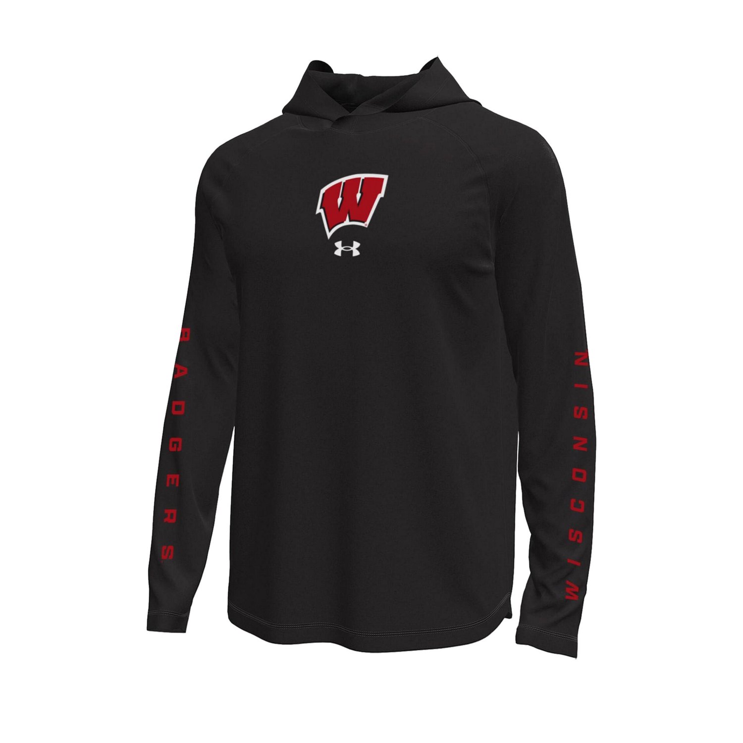 Under Armour Wisconsin Badgers Tech Stretch Long-Sleeve Hooded T-Shirt - view number 2