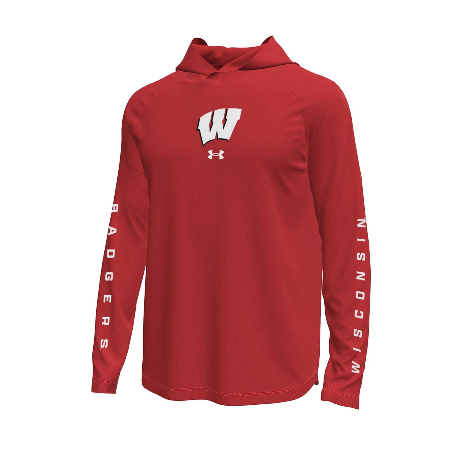 Under Armour Wisconsin Badgers Tech Stretch Long-Sleeve Hooded T-Shirt - view number 2