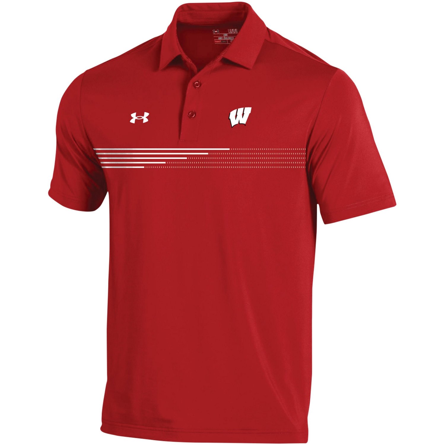 Under Armour Wisconsin Badgers Tee To Green Stripe Polo - view number 2