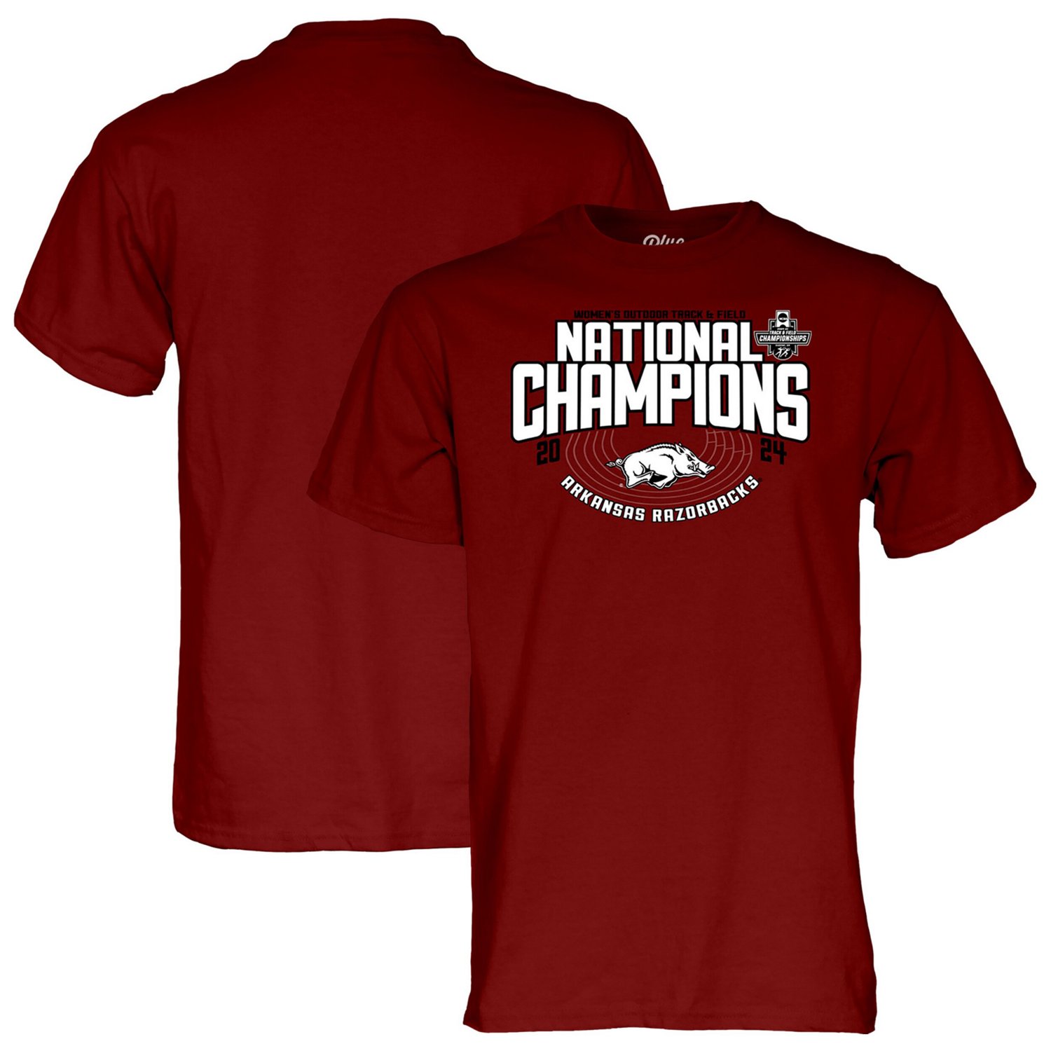 Unisex 84 Arkansas Razorbacks 2024 NCAA Women's Outdoor Track  Field National Champions T-Shirt