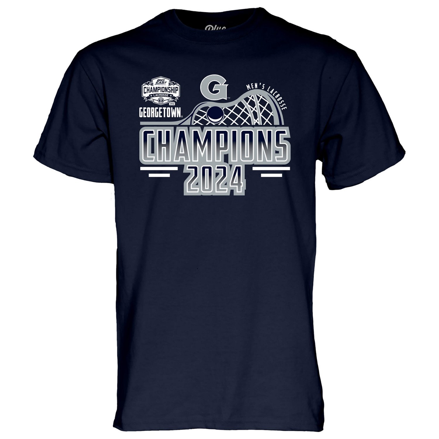 Unisex 84 Georgetown Hoyas 2024 Big East Men's Lacrosse Tournament Champions T-Shirt