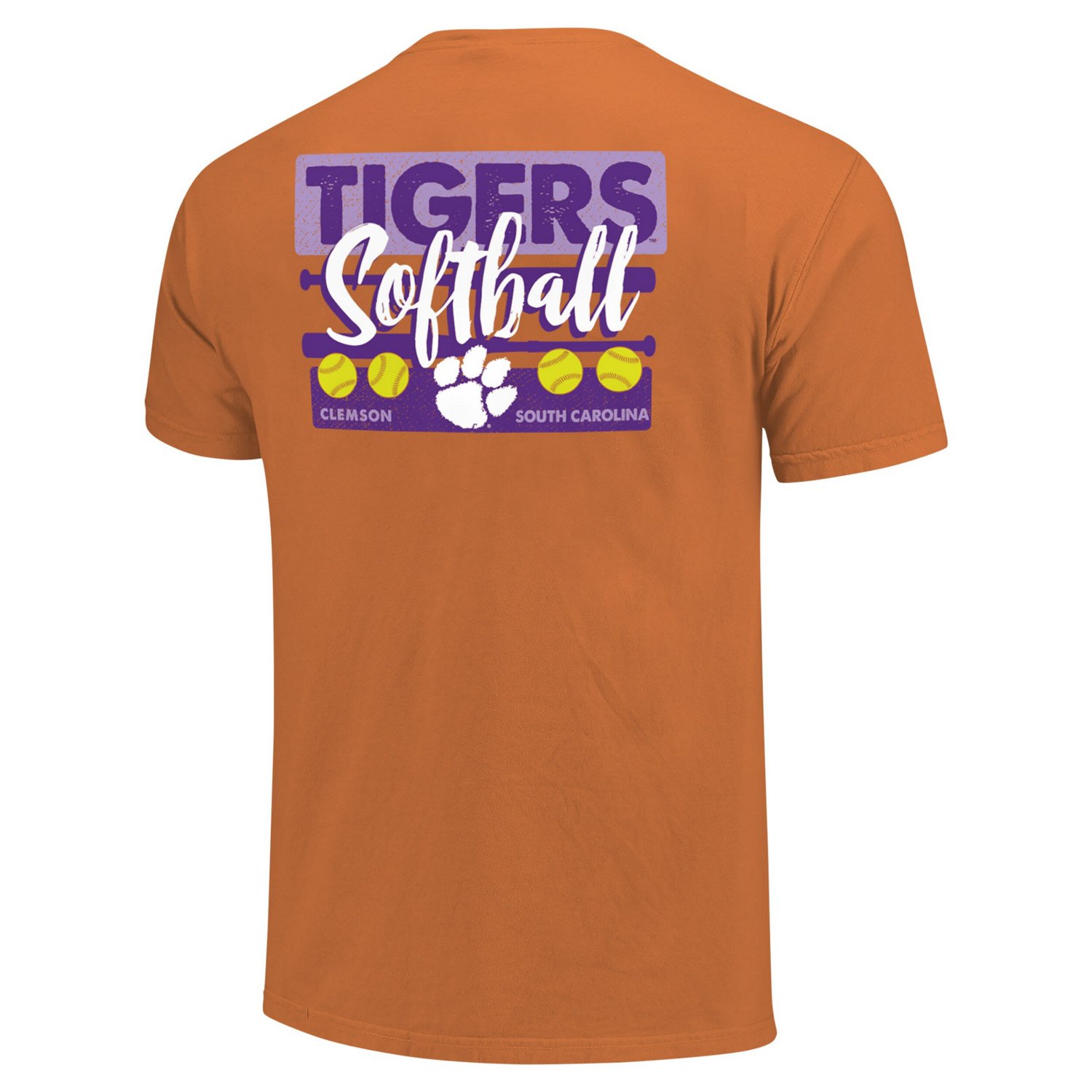 Unisex Clemson Tigers Gritty Softball Bats Comfort Colors T-Shirt - view number 3