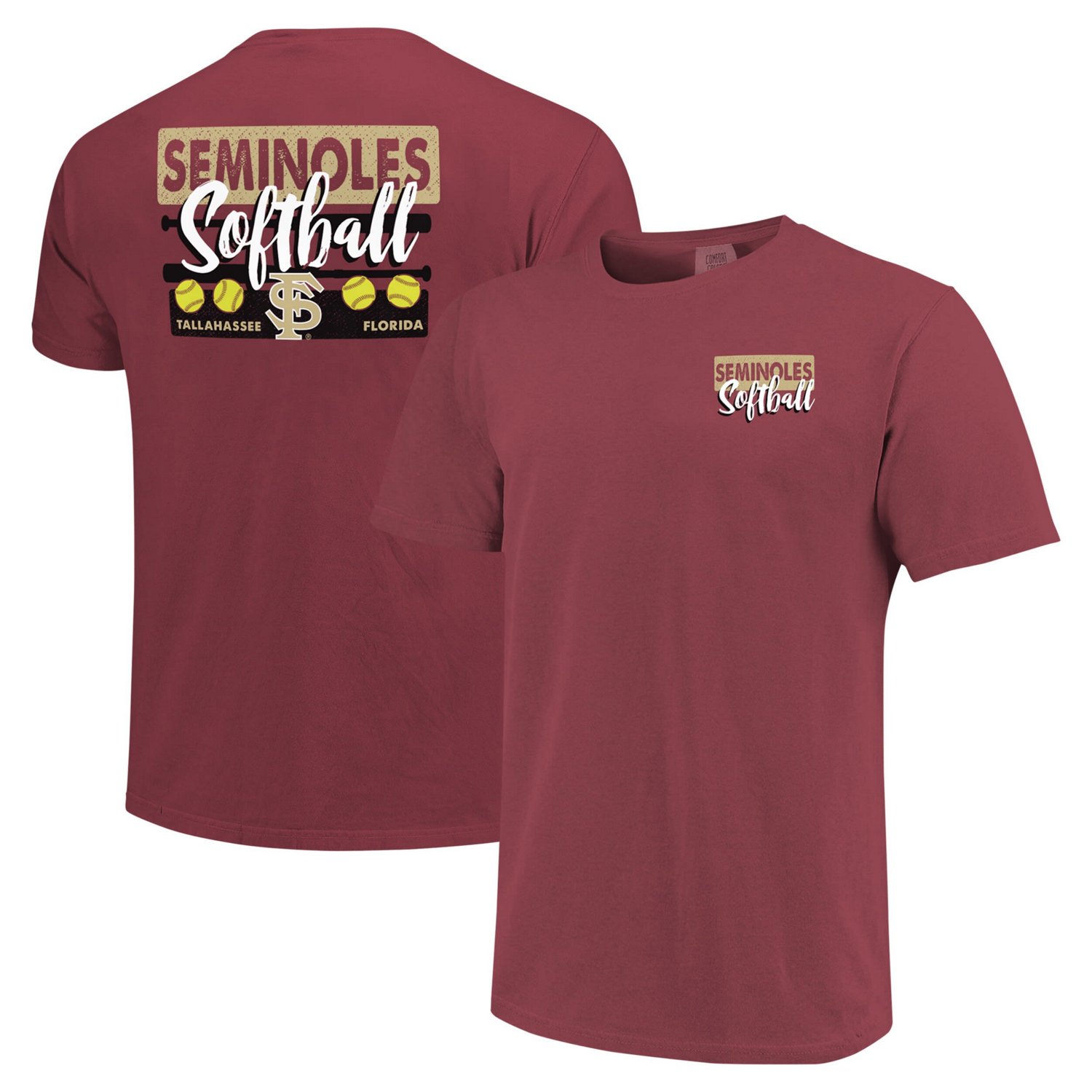 Unisex Florida State Seminoles Gritty Softball Bats Comfort Colors T-Shirt