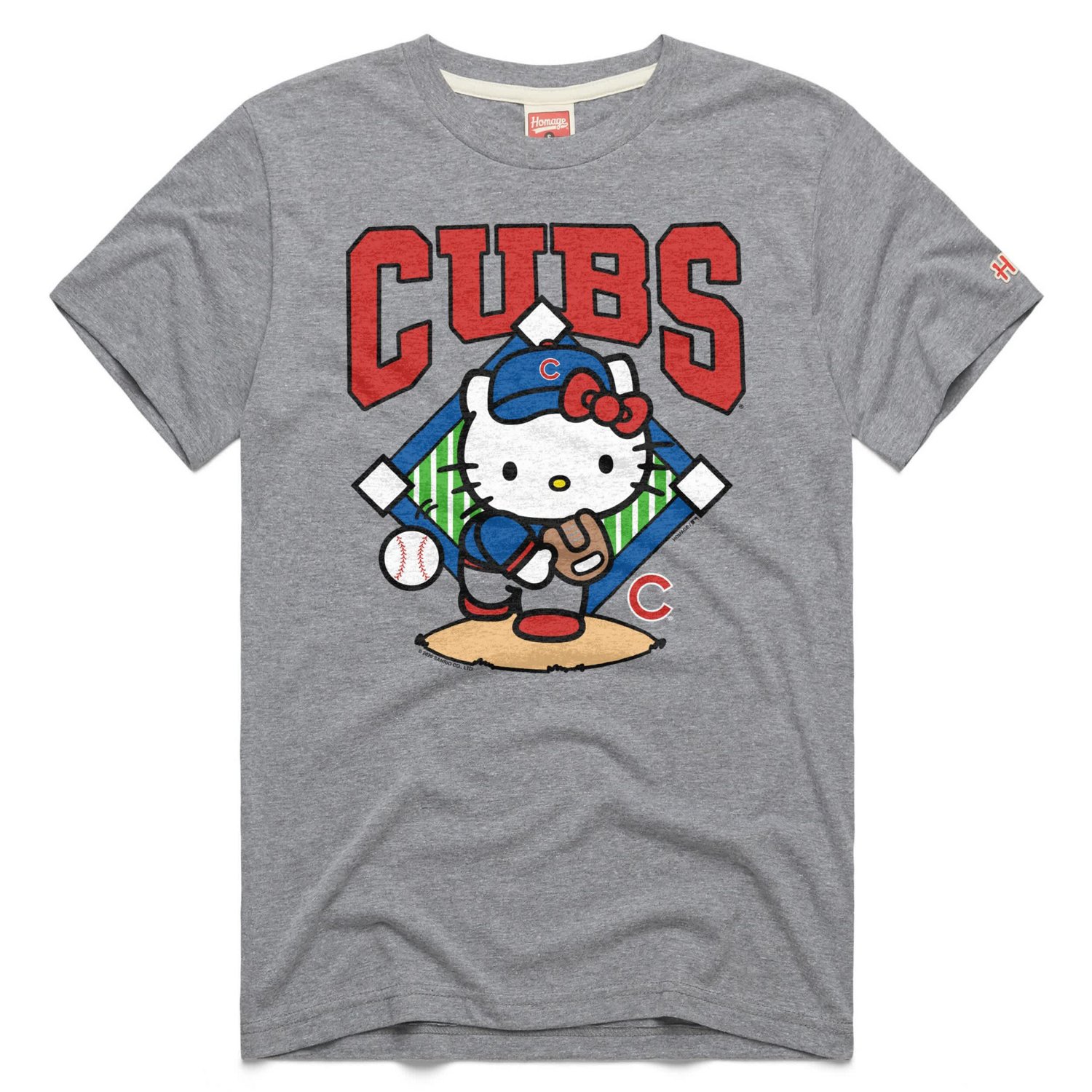 Unisex Homage Chicago Cubs Hello Kitty Tri-Blend T-Shirt