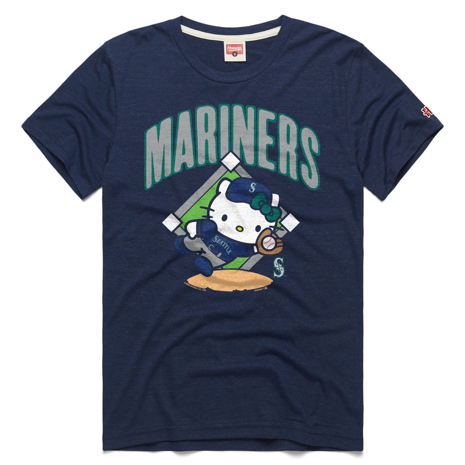 Unisex Homage Seattle Mariners Hello Kitty Tri-Blend T-Shirt