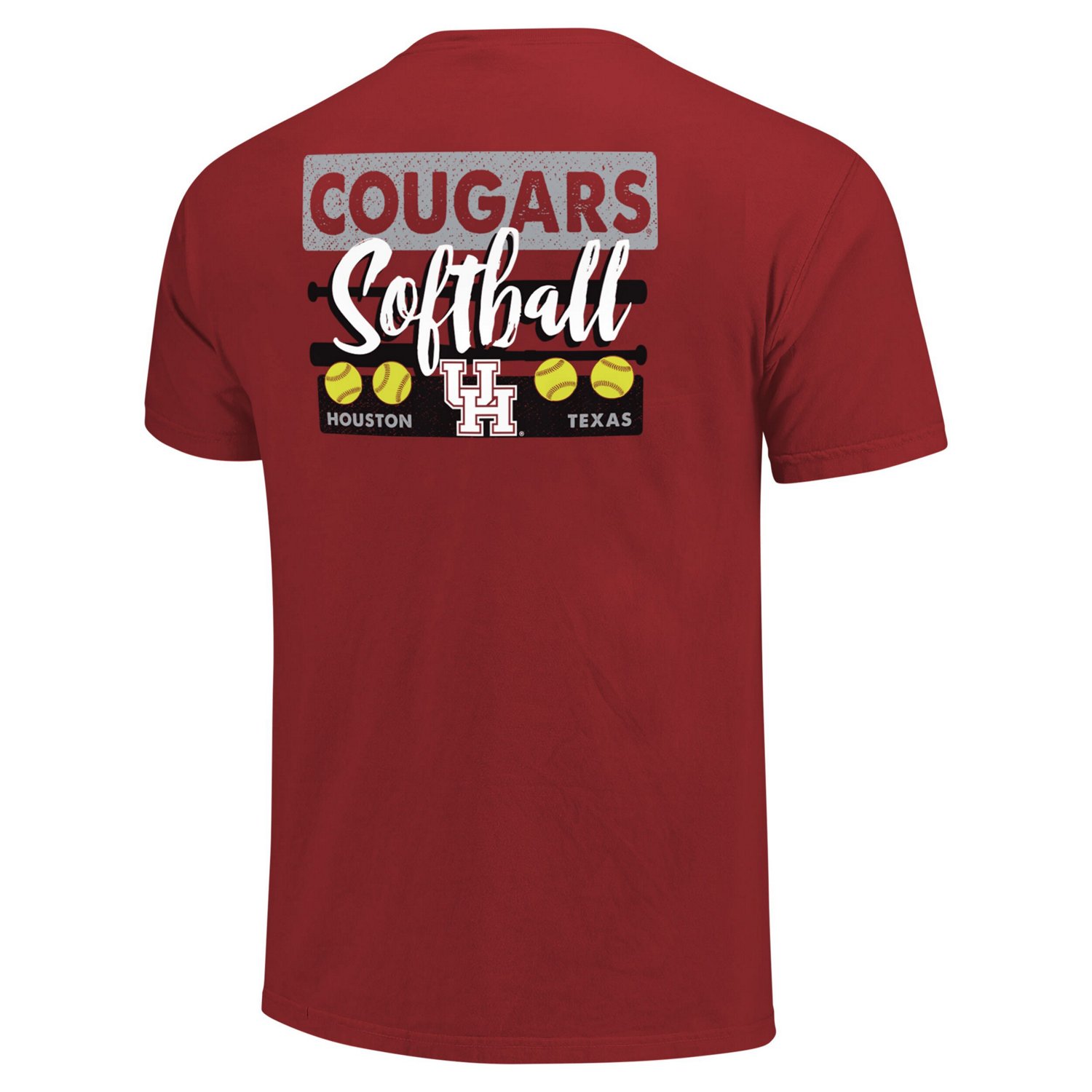 Unisex Houston Cougars Gritty Softball Bats Comfort Colors T-Shirt - view number 3