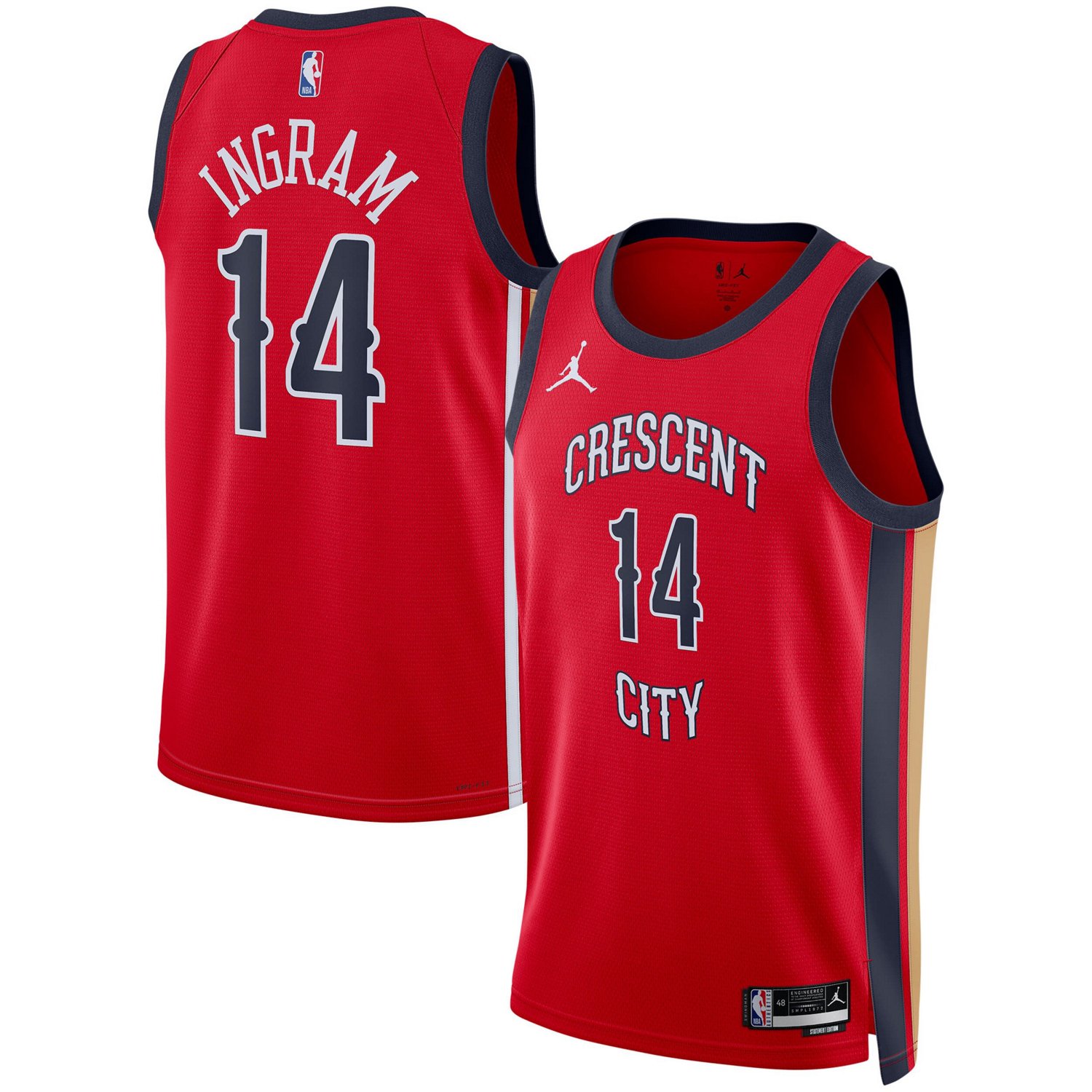 Unisex Jordan Brand Brandon Ingram Red New Orleans Pelicans Swingman Jersey Statement Edition Size Small