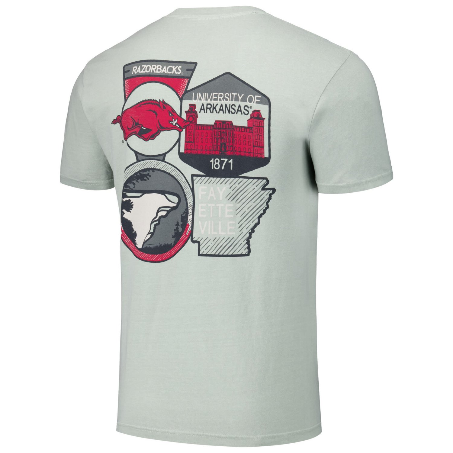 Unisex Light Arkansas Razorbacks Hyper Local Campus Patches T-Shirt - view number 3
