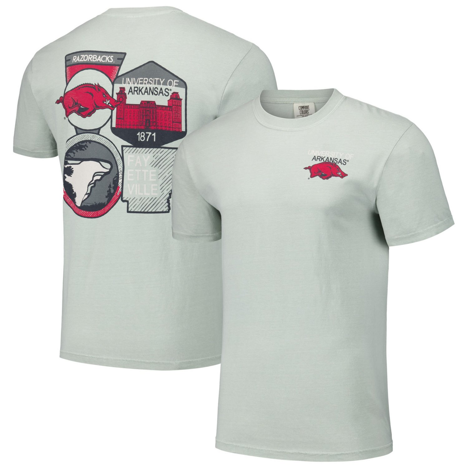 Unisex Light Arkansas Razorbacks Hyper Local Campus Patches T-Shirt