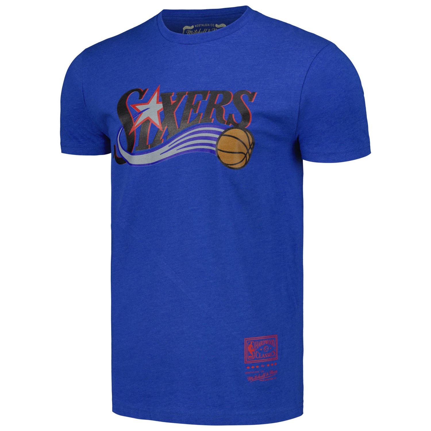 Unisex Mitchell  Ness Philadelphia 76ers Hardwood Classics MVP Throwback Logo T-Shirt - view number 2