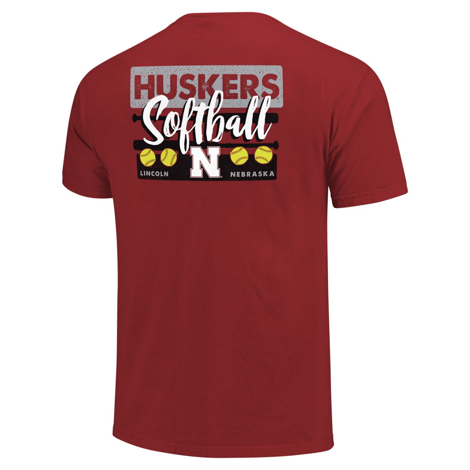 Unisex Nebraska Huskers Gritty Softball Bats Comfort Colors T-Shirt - view number 3