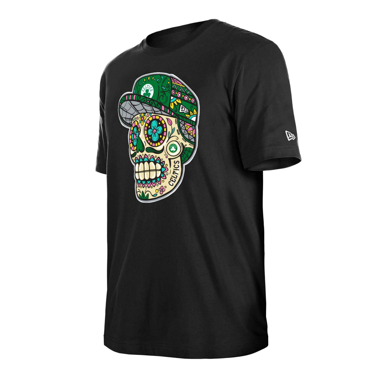 Unisex New Era Boston Celtics Sugar Skull T-Shirt                                                                                - view number 2