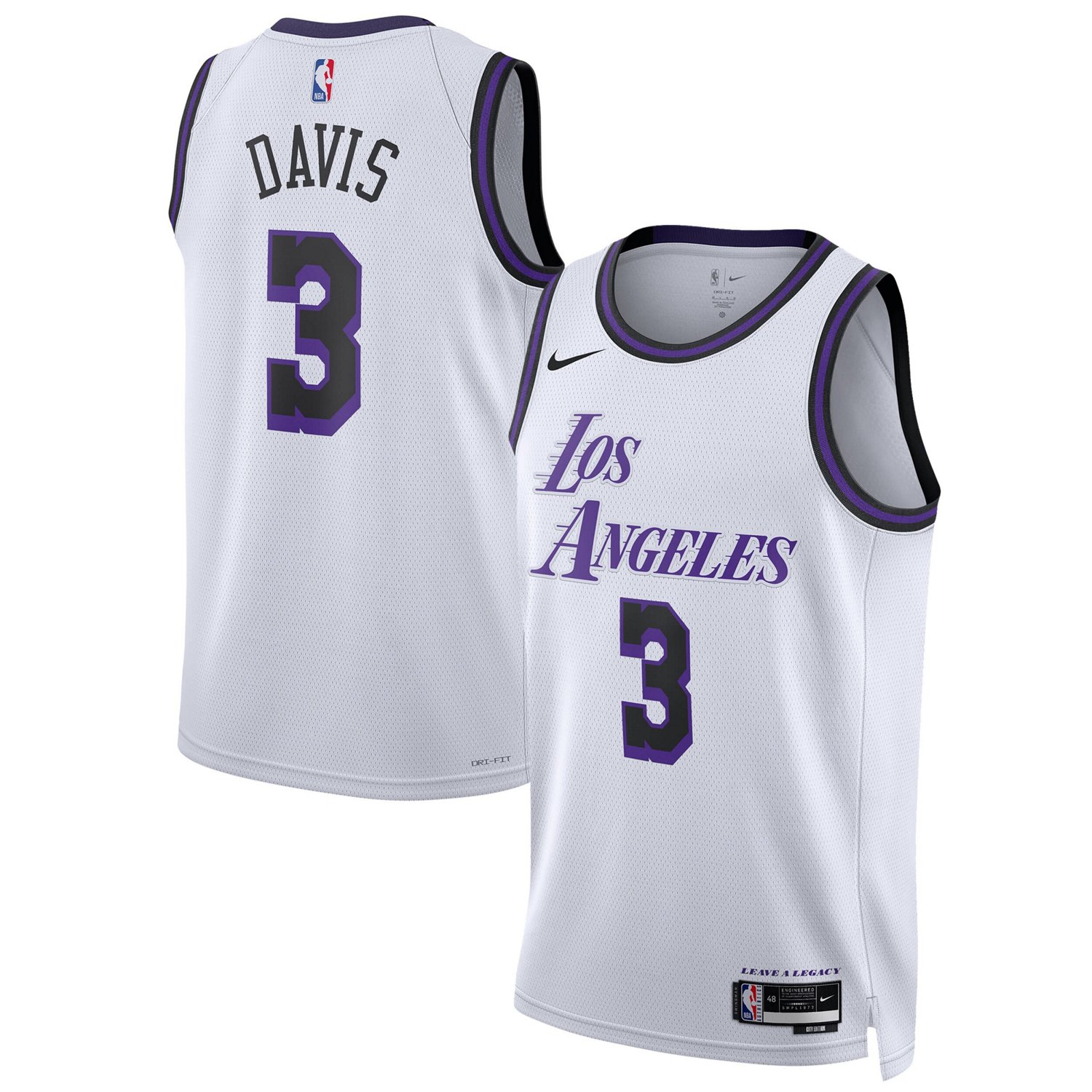 Unisex Nike Anthony Davis White Los Angeles Lakers 2022 23 Swingman Jersey City Edition Size Small