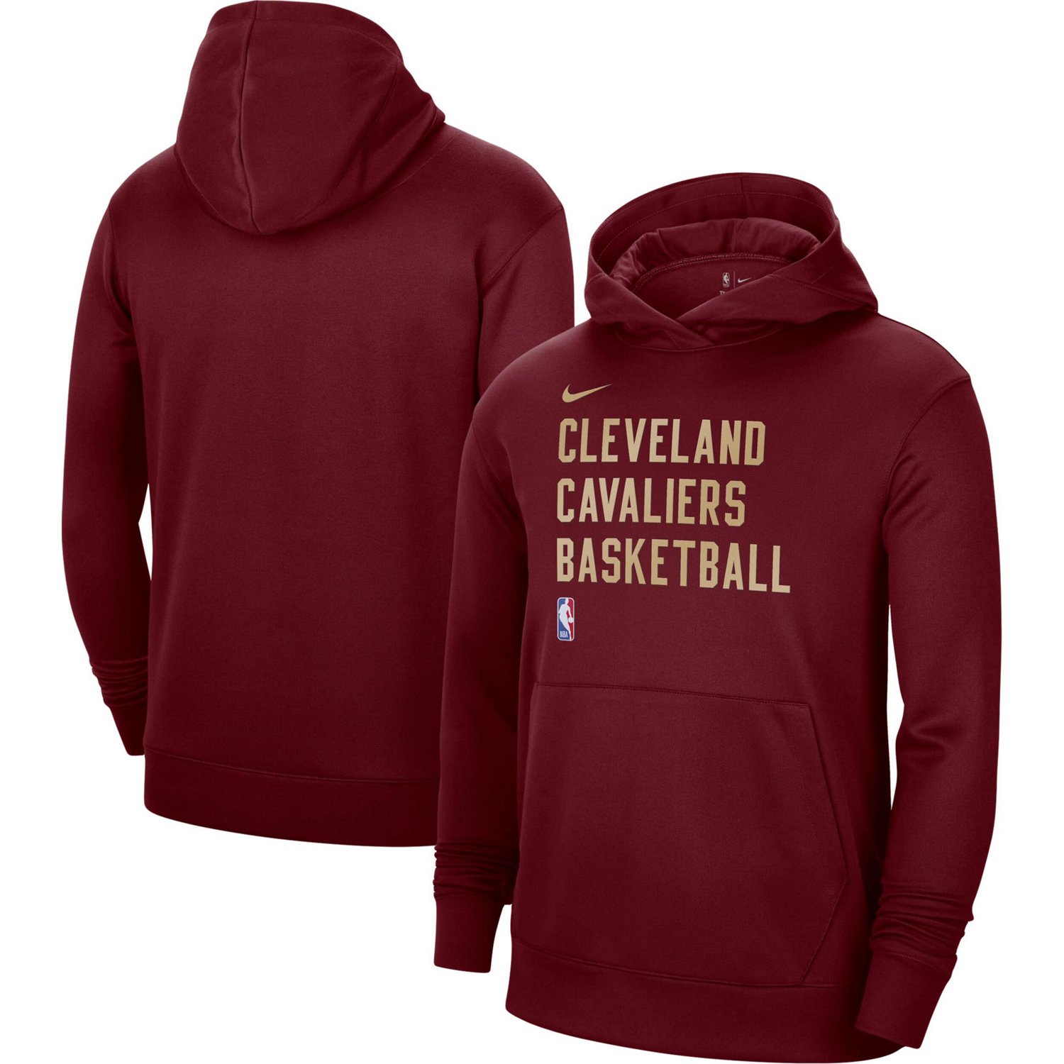 Nike Unisex Wine Cleveland Cavaliers 2023 24 Performance Spotlight On Court Practice Pullover Hoodie