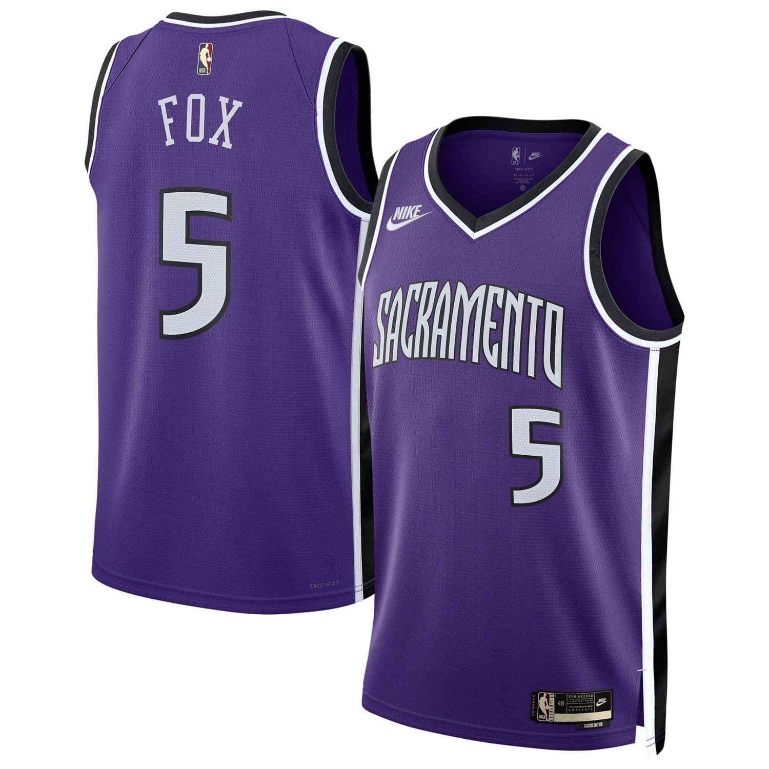 Unisex Nike De'Aaron Fox Sacramento Kings 2024 25 Swingman Jersey - Classic Edition                                              - view number 1