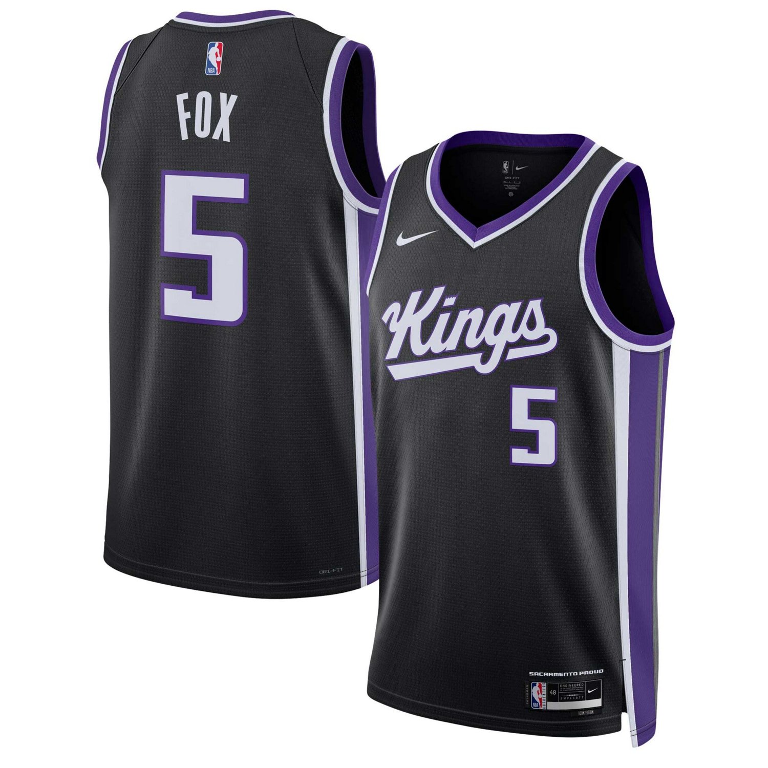 Unisex Nike De'Aaron Fox Sacramento Kings Swingman Jersey - Icon Edition                                                         - view number 1