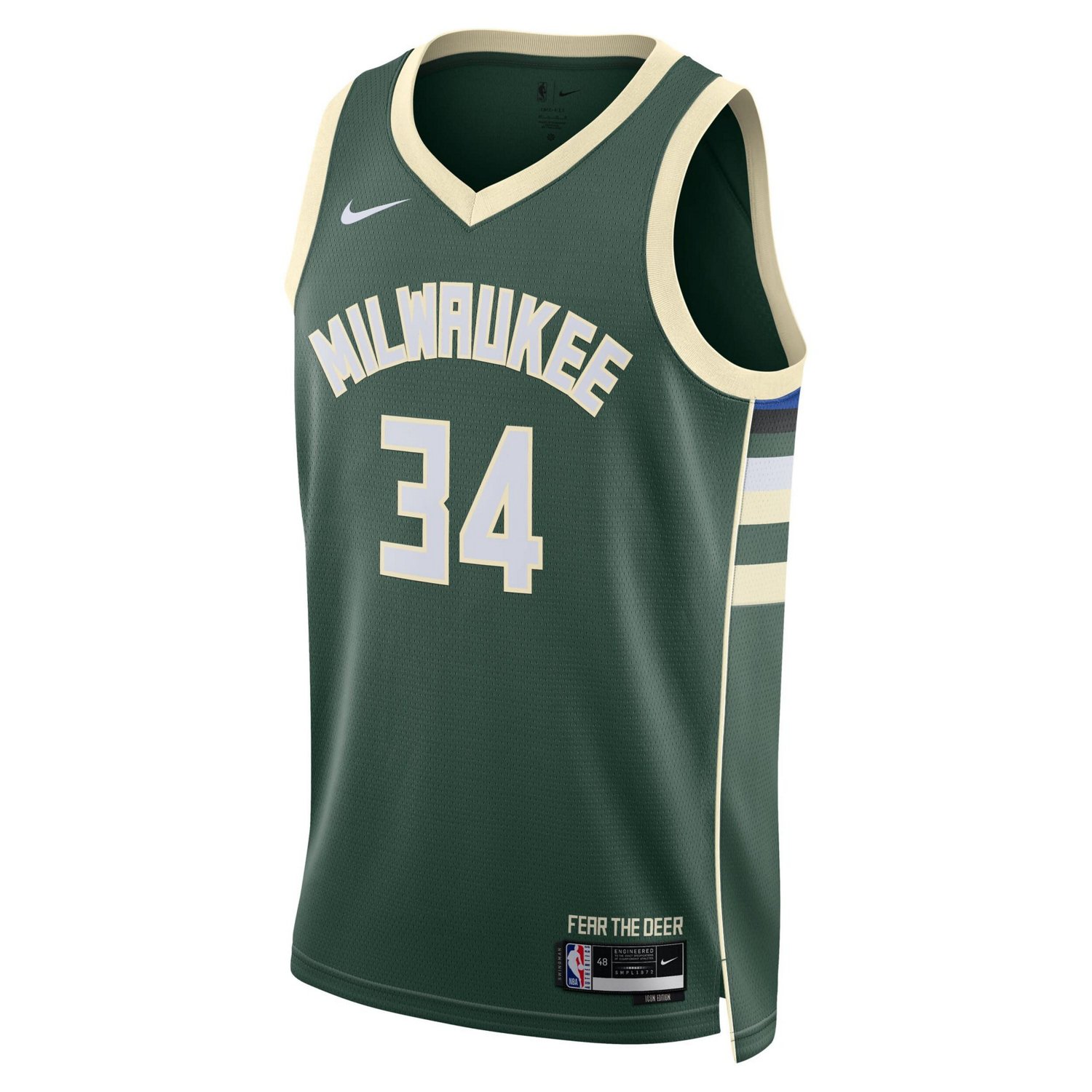 Unisex Nike Giannis Antetokounmpo Hunter Milwaukee Bucks Swingman Jersey - Icon Edition - view number 2