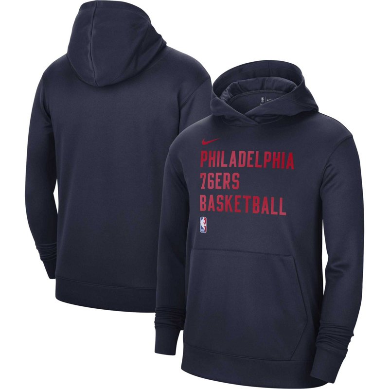Unisex Nike Philadelphia 76Ers 2023/24 Performance Spotlight On-Court Practice Pullover Hoodie-image