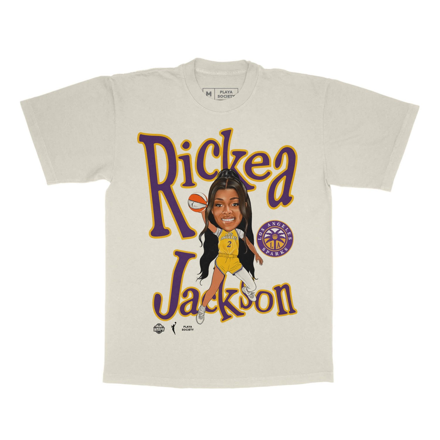 Unisex Playa Society Rickea Jackson Los Angeles Sparks Sketch T-Shirt - view number 1