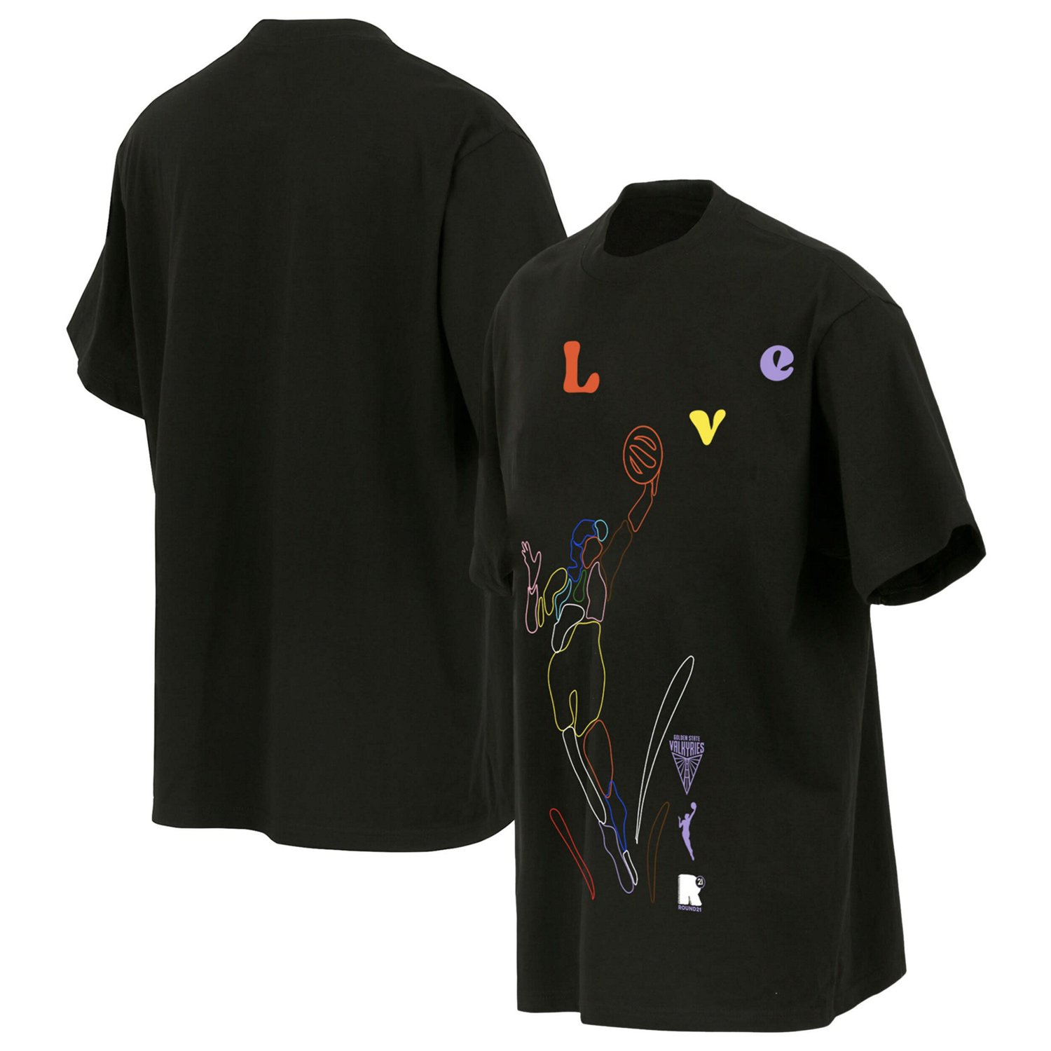 Unisex round21 Golden State Valkyries Love Pride Premium Heavyweight T-Shirt