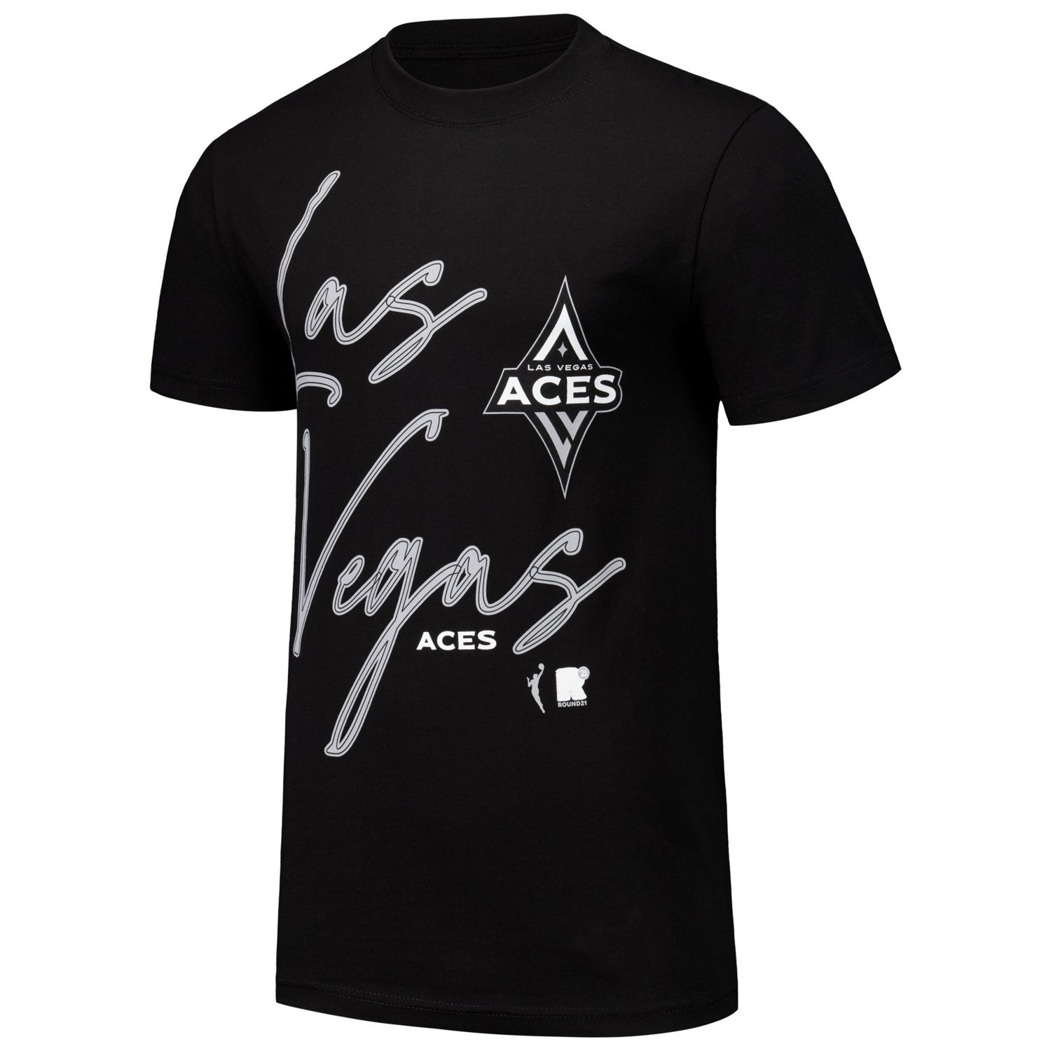 Unisex round21 Las Vegas Aces Script Sizzle Oversized Boxy T-Shirt                                                               - view number 2