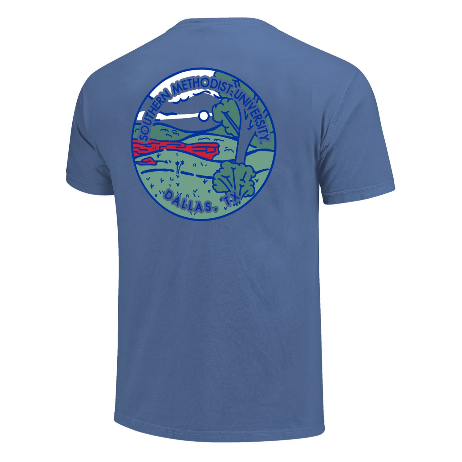 Unisex SMU Mustangs Scenic Comfort Colors T-Shirt - view number 2