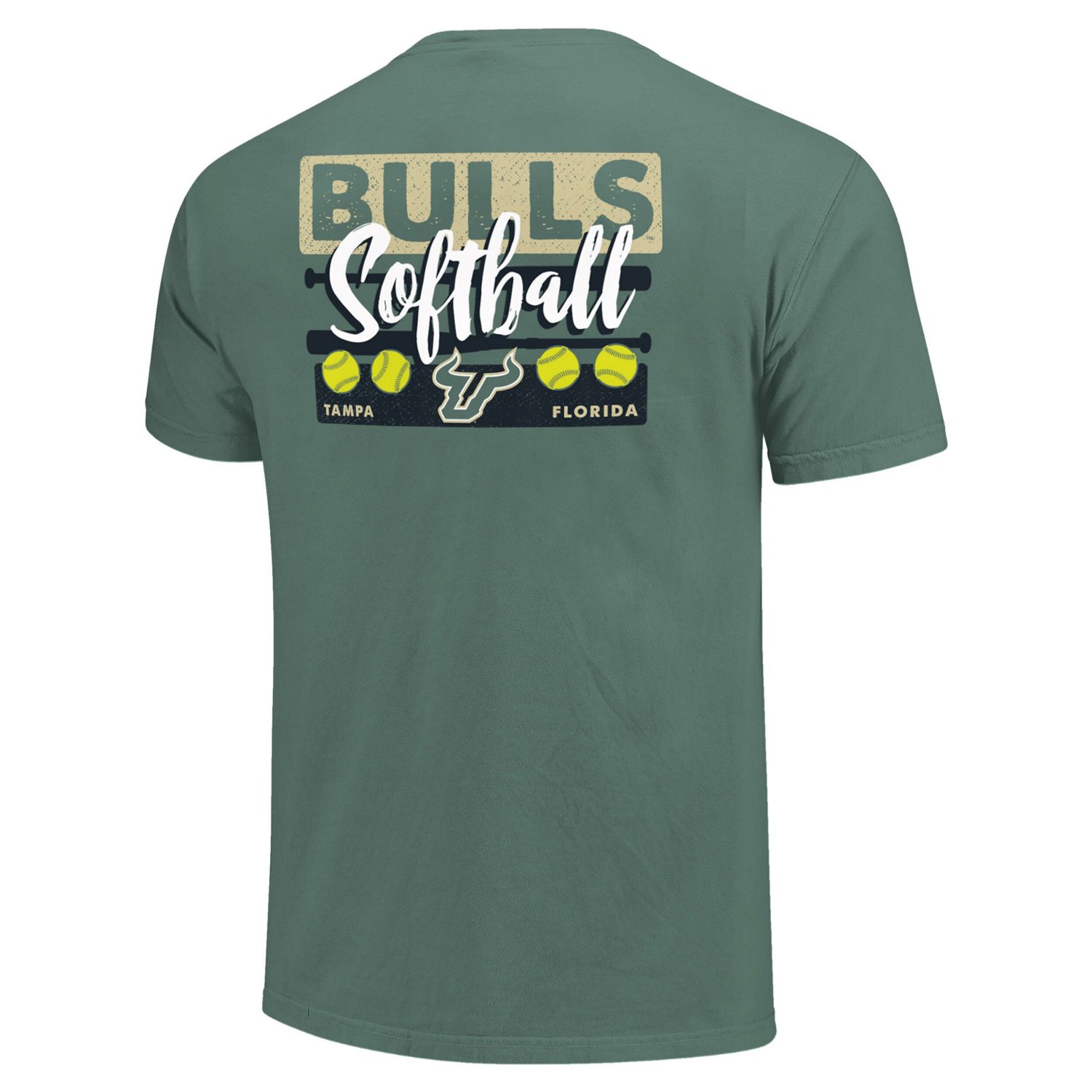 Unisex South Florida Bulls Gritty Softball Bats Comfort Colors T-Shirt                                                           - view number 3