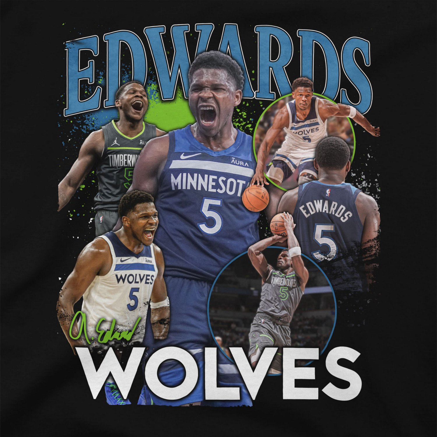 Unisex Stadium Essentials Anthony Edwards Minnesota Timberwolves Player Crossroads T-Shirt - view number 4