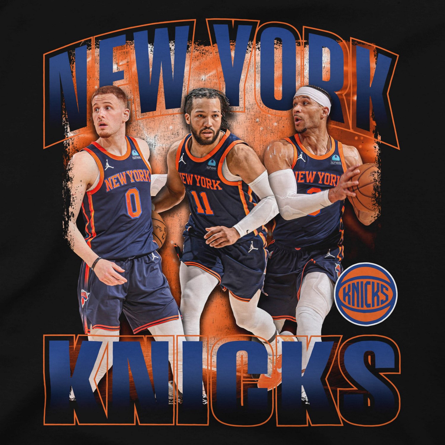 Unisex Stadium Essentials Jalen Brunson Donte DiVincenzo  Josh Hart New York Knicks Trio T-Shirt - view number 4