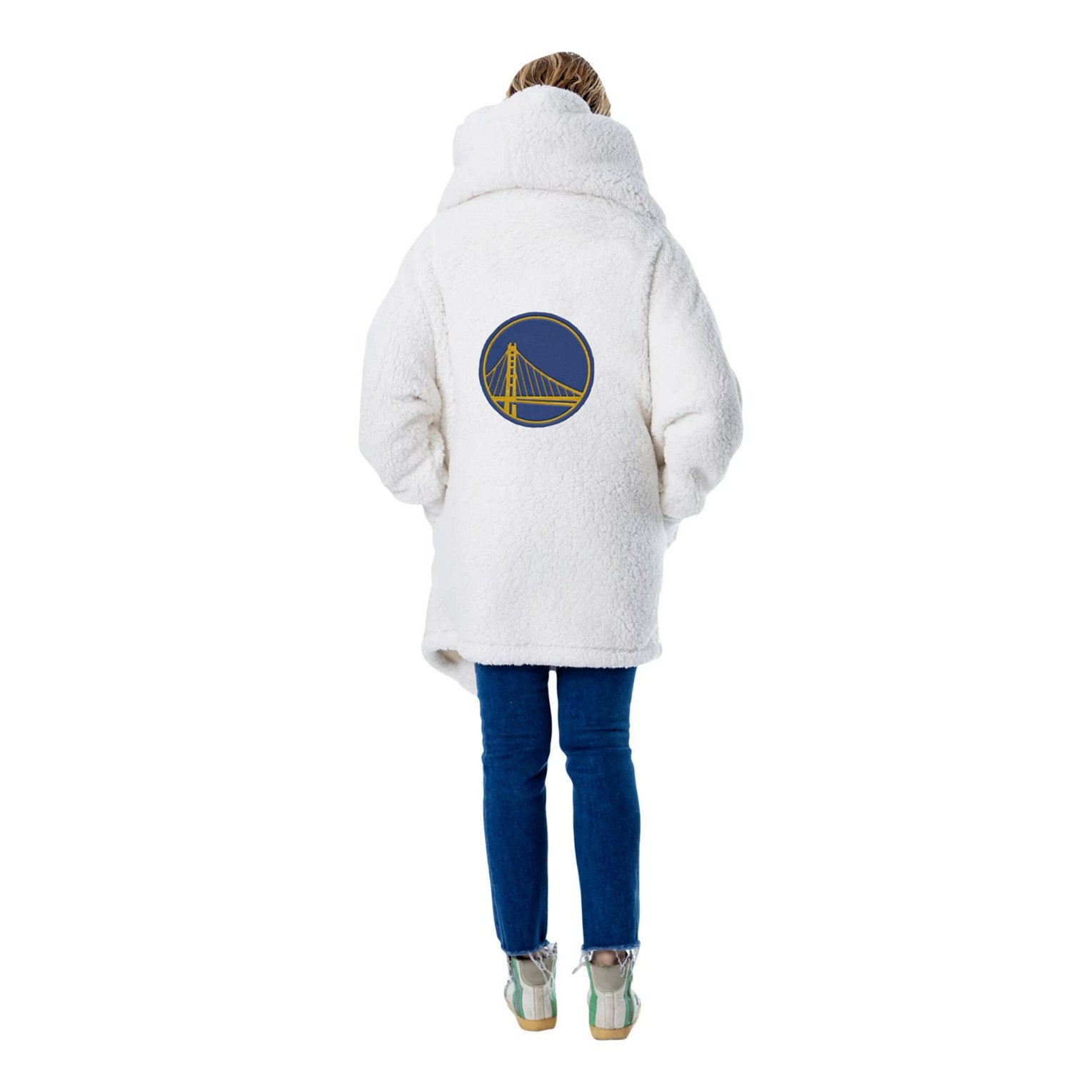 Unisex The Best Lounger in the World By Jill Martin Golden State Warriors Oversized Open-Front Hoodie Sweater